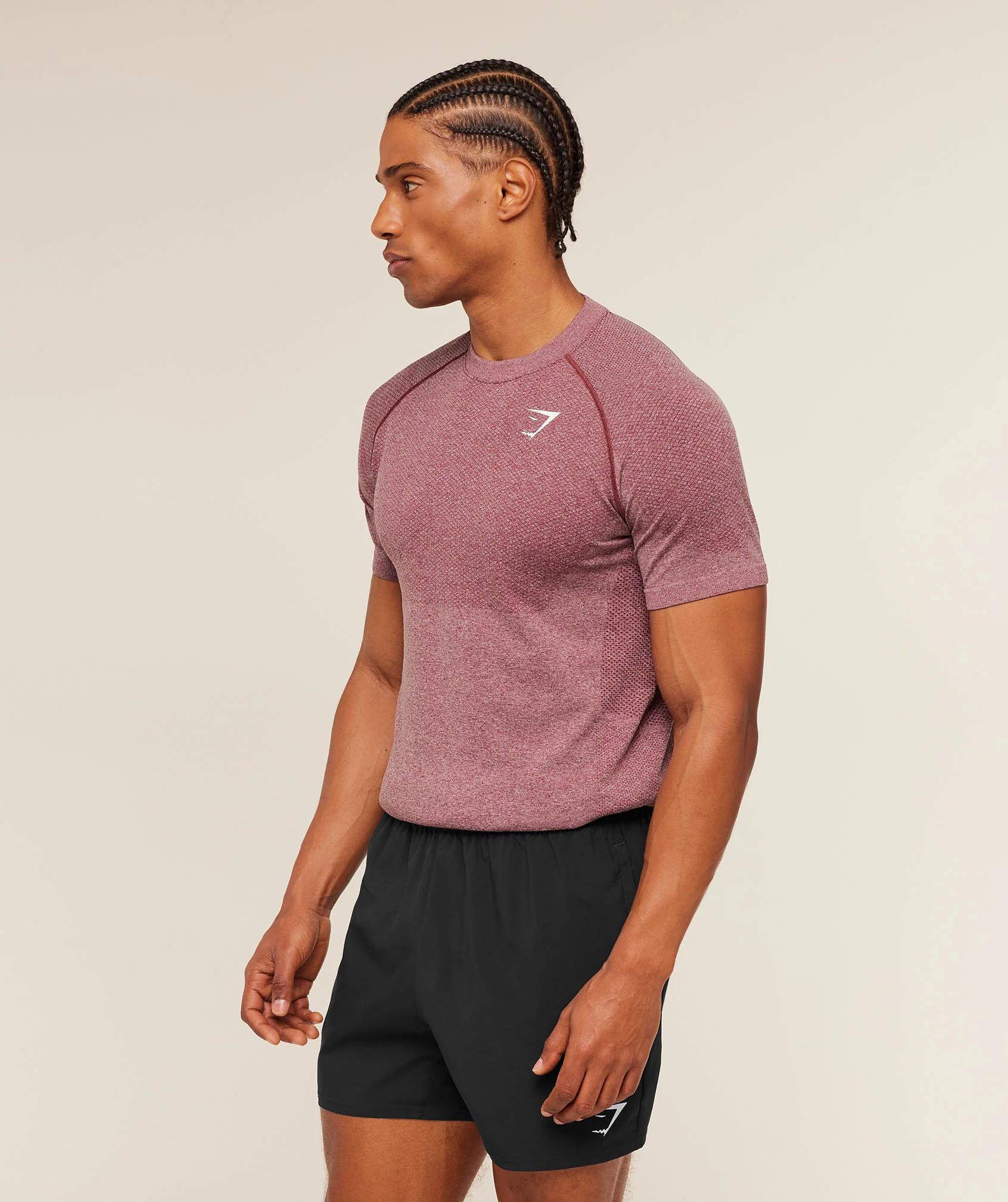 Gymshark Vital Seamless T-Shirt - White/Port - Image 3
