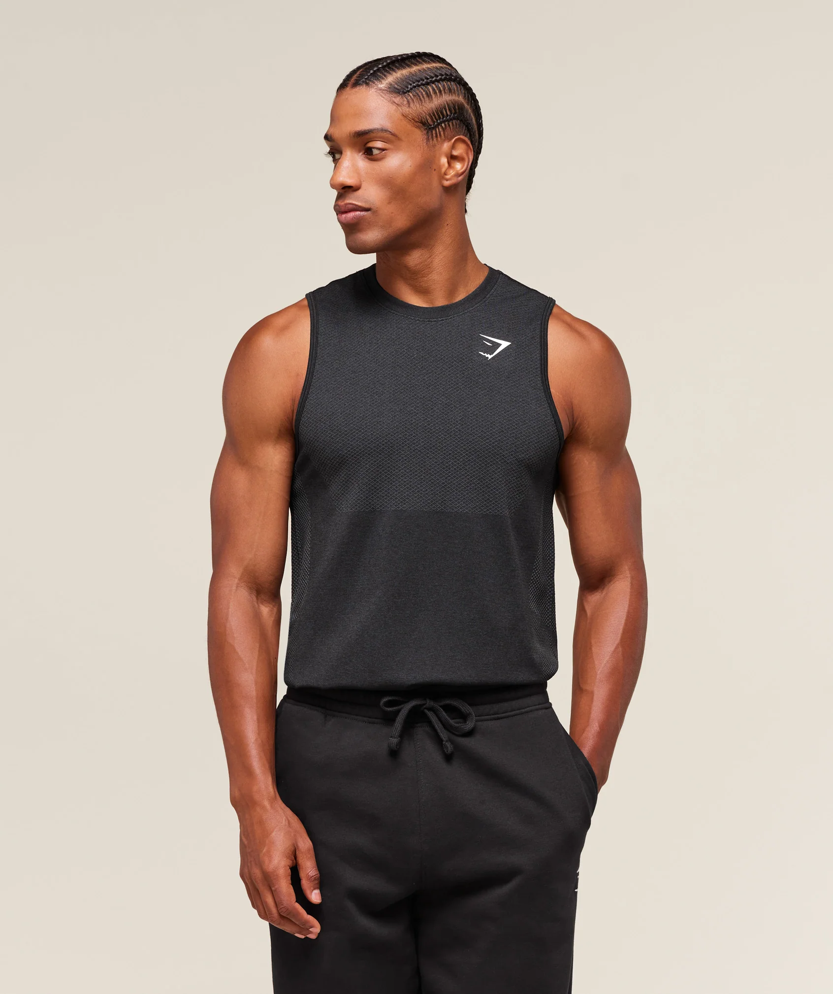 Gymshark Vital Tank - Black/Silhouette Grey - Image 4