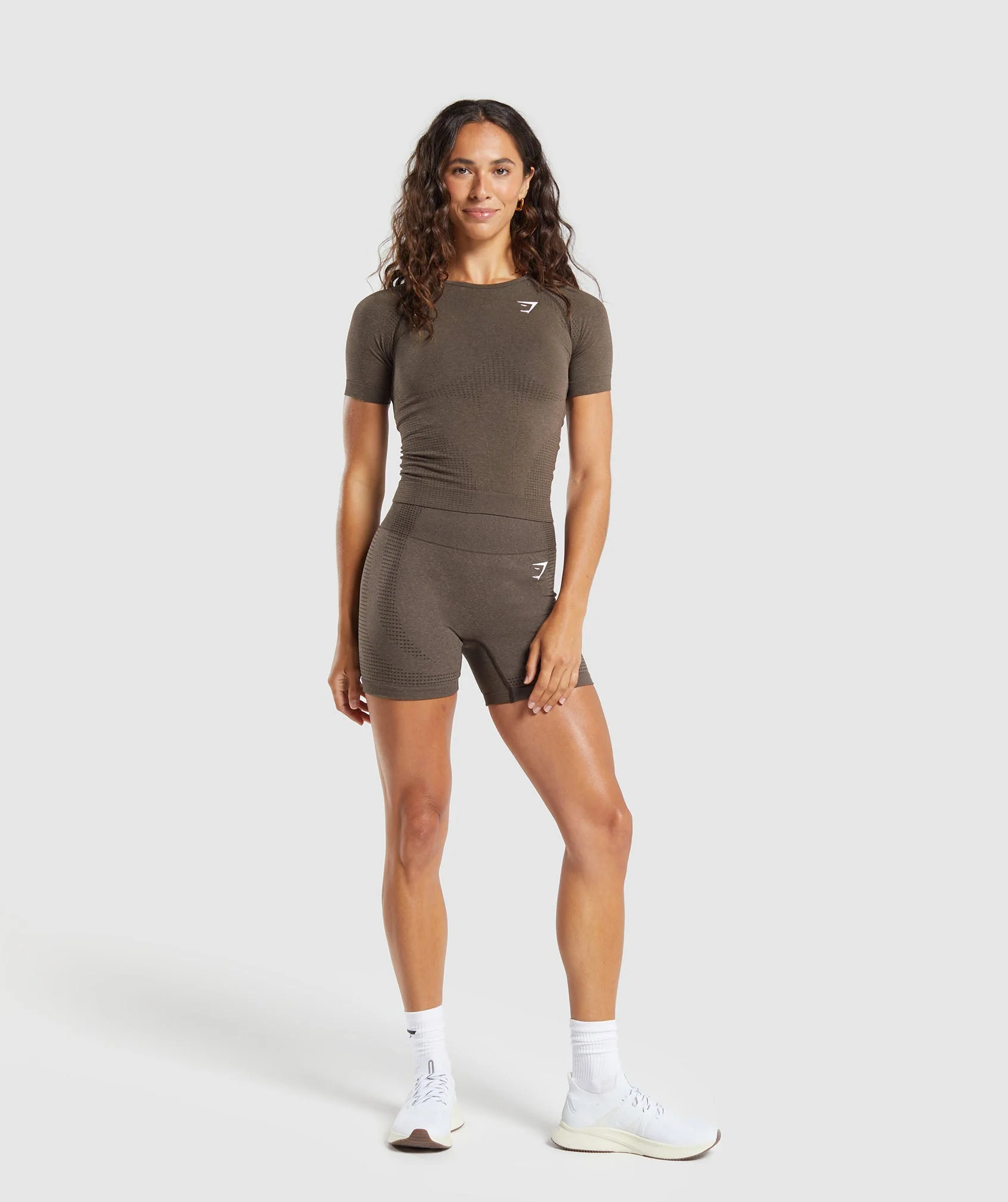 Gymshark Vital Tight T-Shirt - Penny Brown Marl - Image 4
