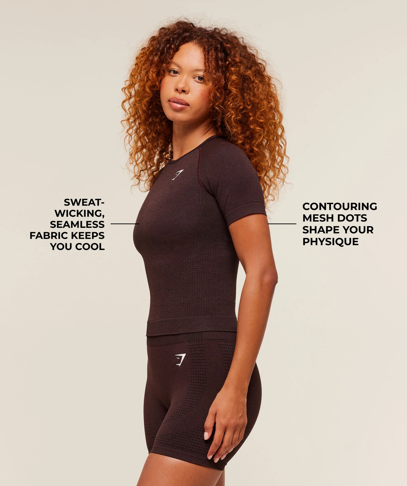 Gymshark Vital Tight T-Shirt - Rich Maroon/Marl - Image 2