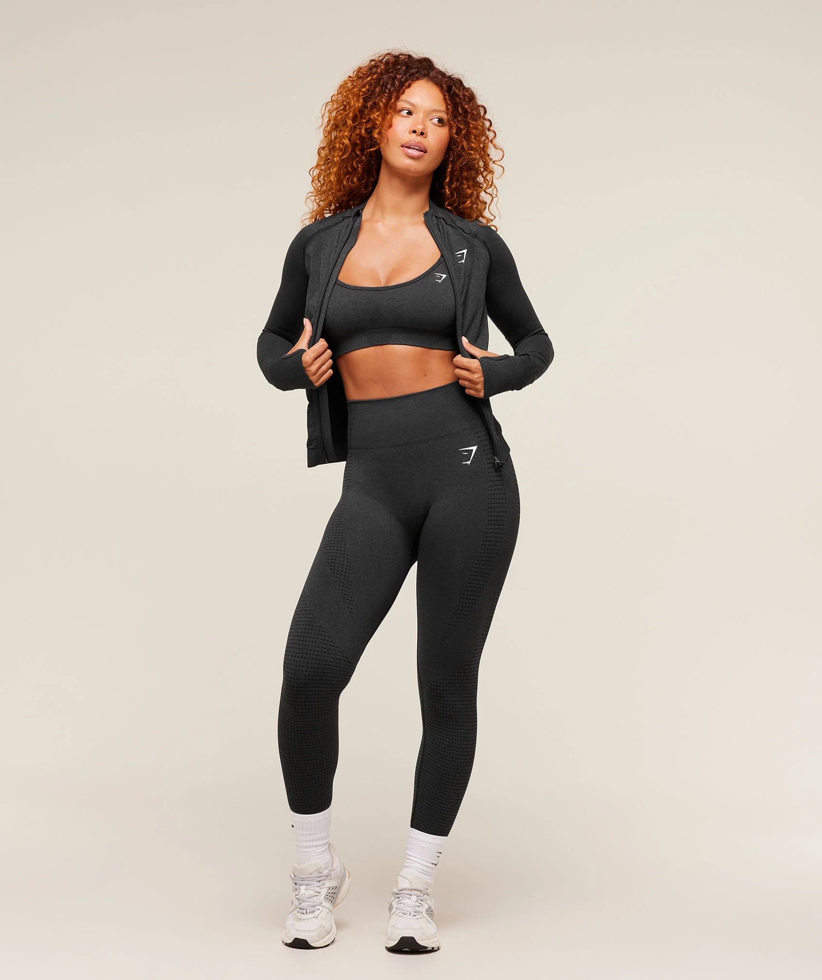 Gymshark Vital Tight Tracktop - Black Marl - Image 4