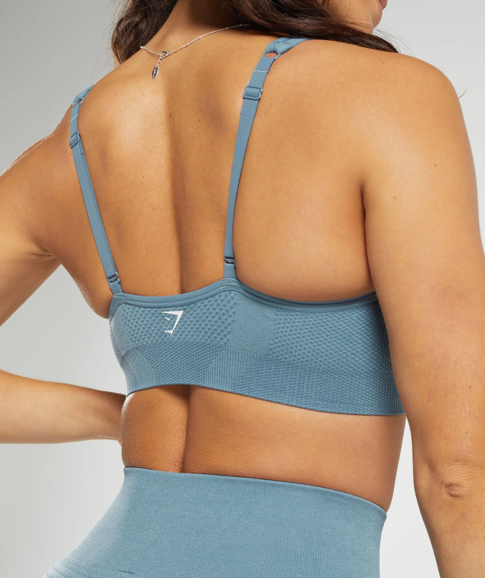 Gymshark Vital V Neck Sports Bra - Faded Blue Marl - Image 6