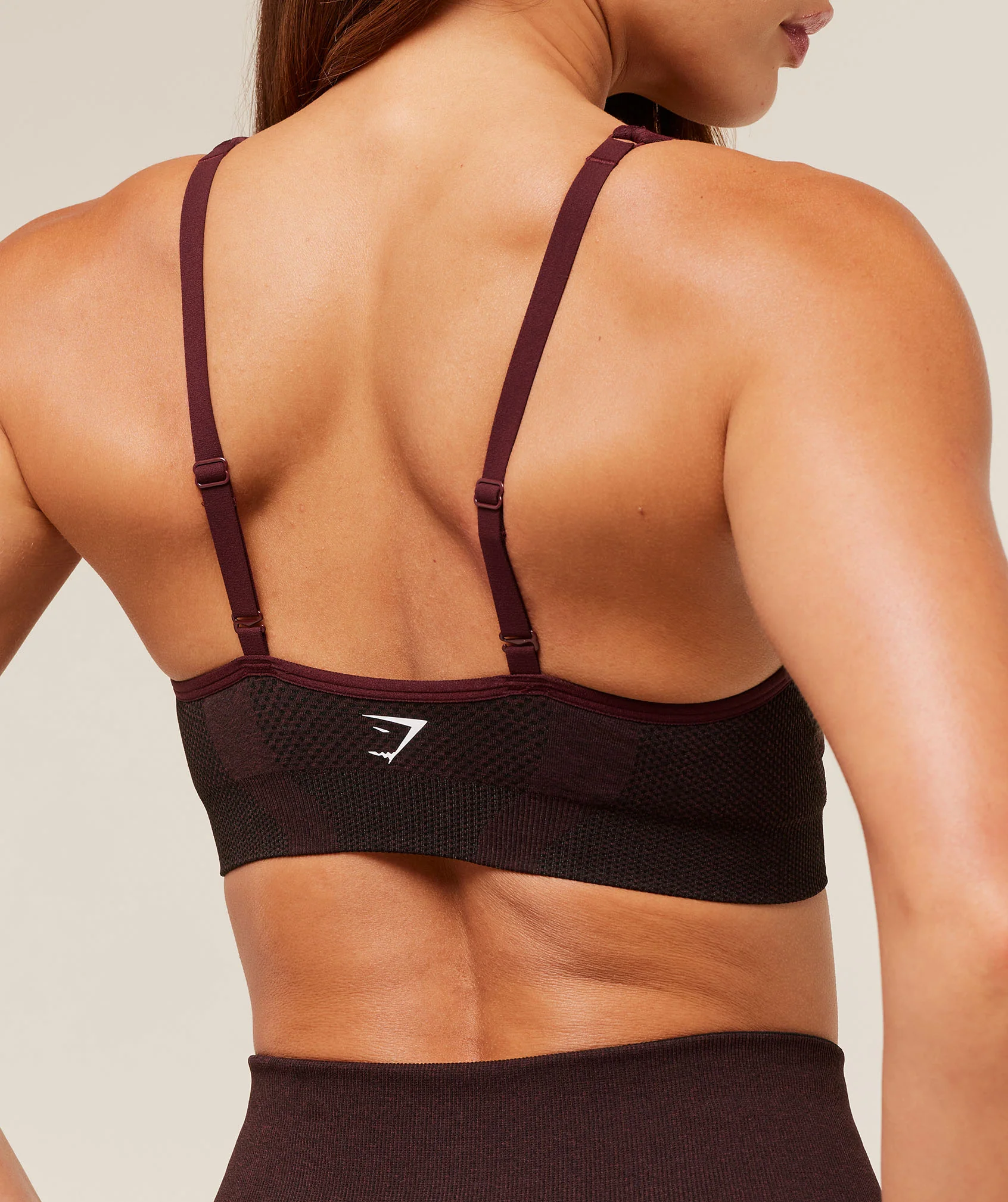 Gymshark Vital V Neck Sports Bra - Rich Maroon/Marl - Image 5
