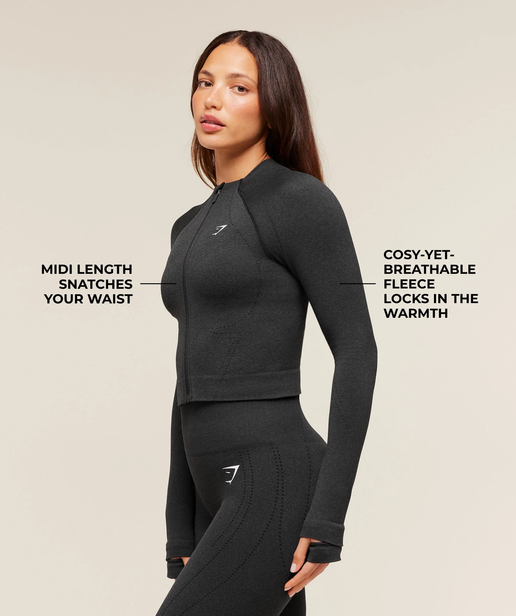 Gymshark Vital Warm Jacket - Black Marl - Image 2