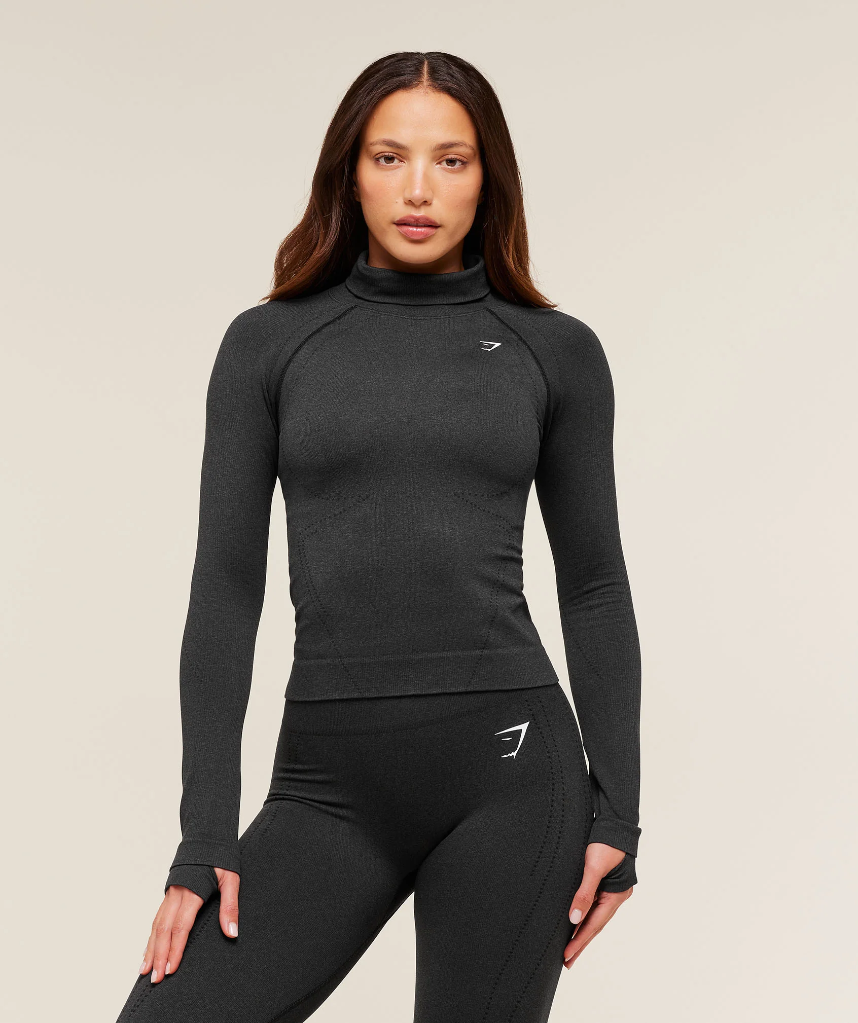 Gymshark Vital Warm Long Sleeve Top - Black Marl