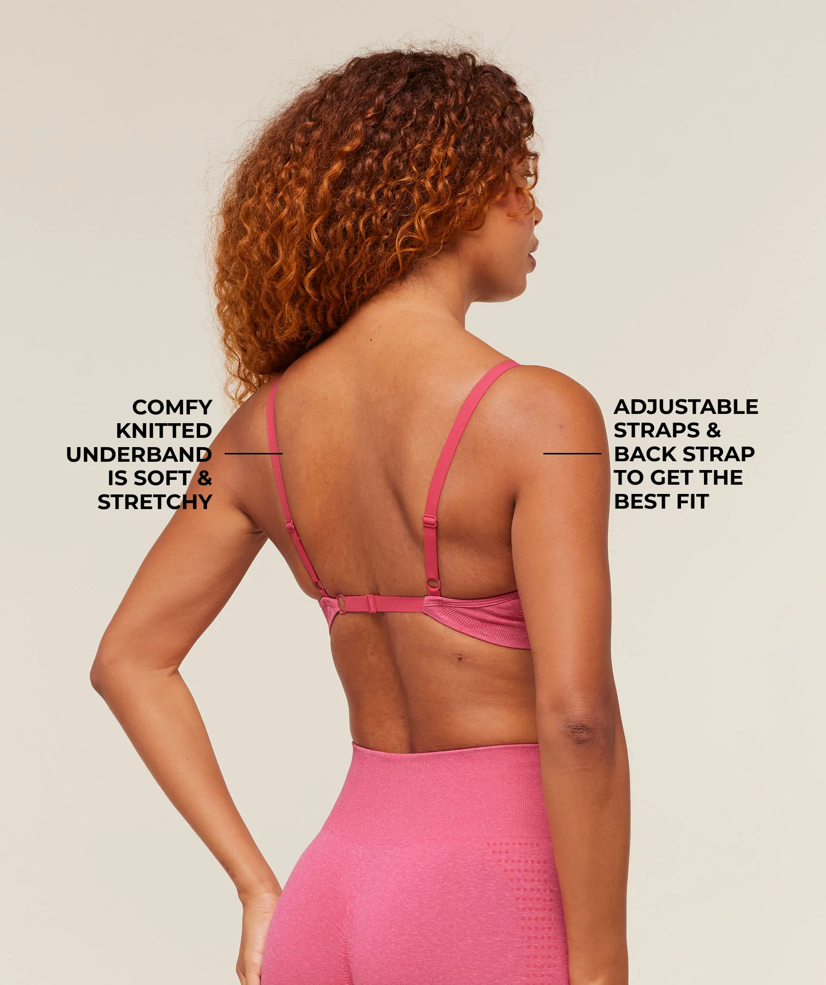 Gymshark Vital Sports Bra - GS Vintage Rouge Pink/ Marl - Image 2