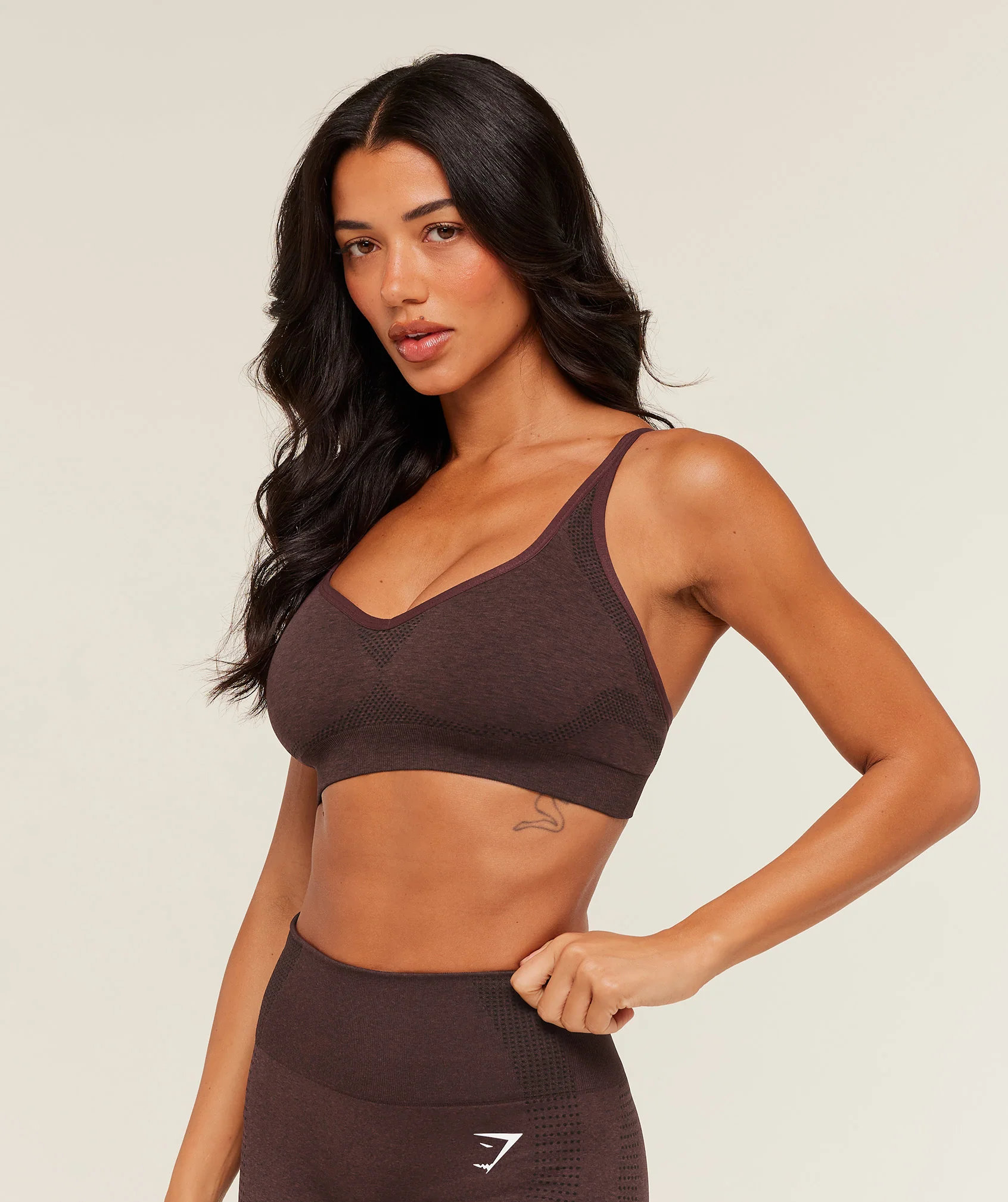 Gymshark Vital Sports Bra - Rich Maroon/Marl - Image 3