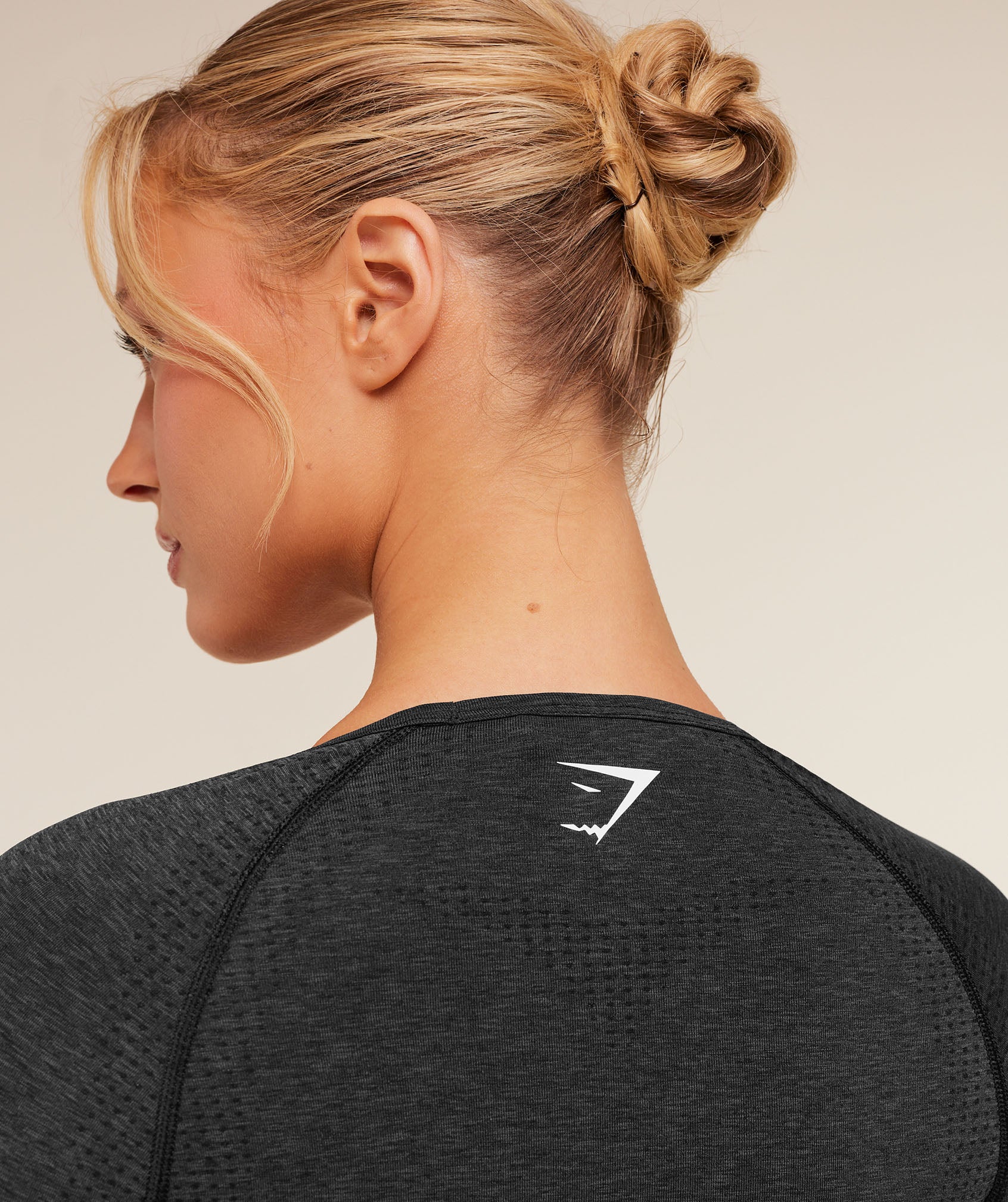 Gymshark Vital Sweetheart Neck Crop Top - Black Marl - Image 6