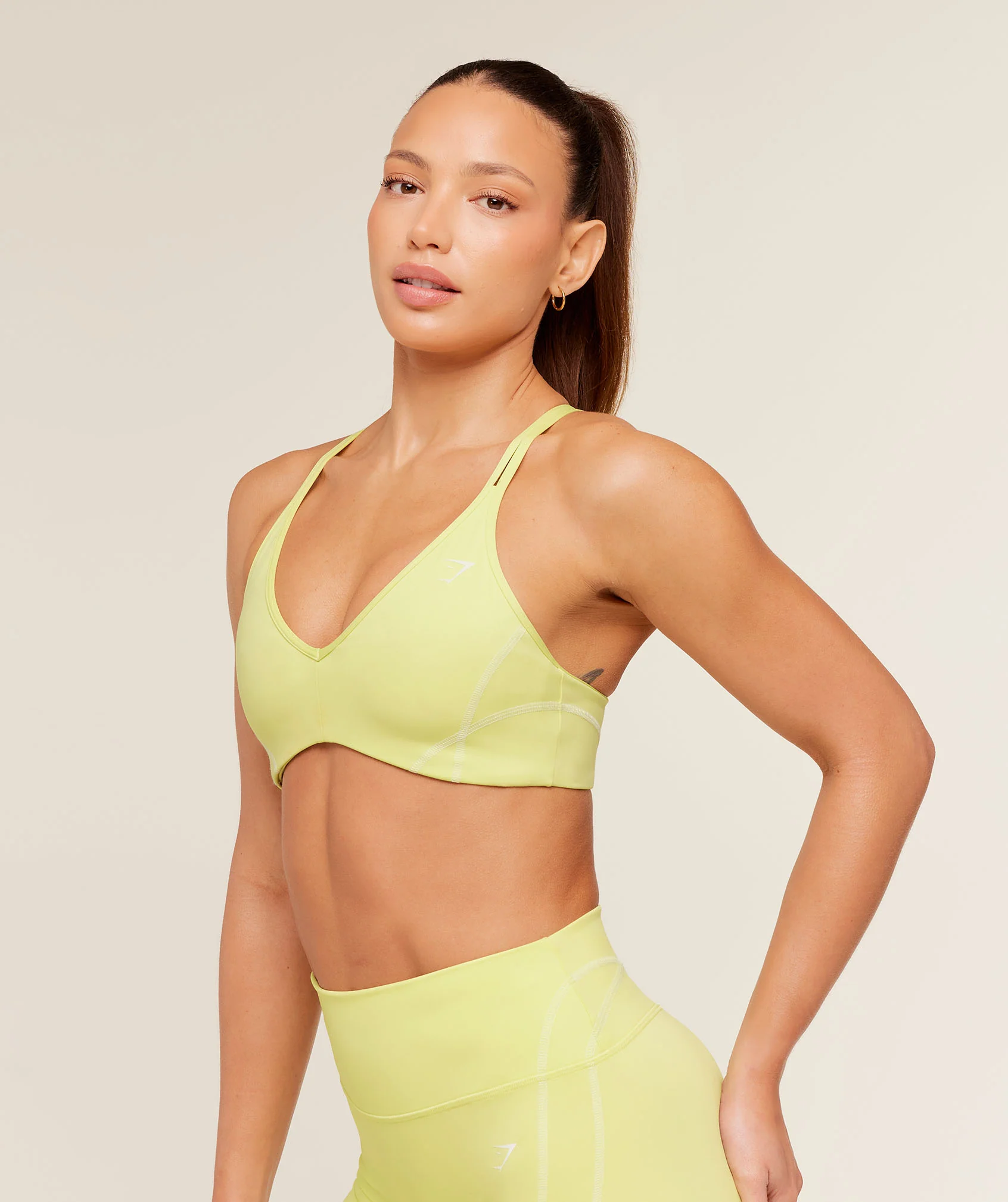 Gymshark Volt Light Support Sports Bra - Sorbet Yellow/White - Image 3