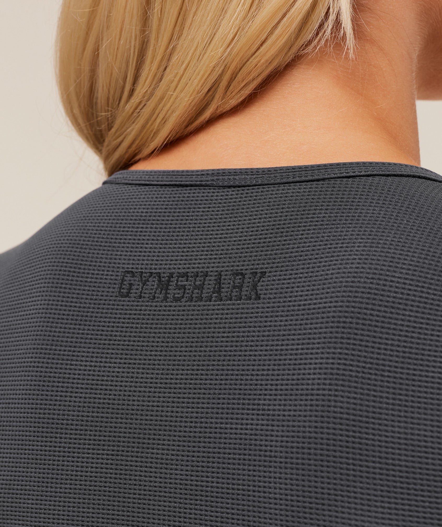 Gymshark Waffle Long Sleeve Top - Grey - Image 5
