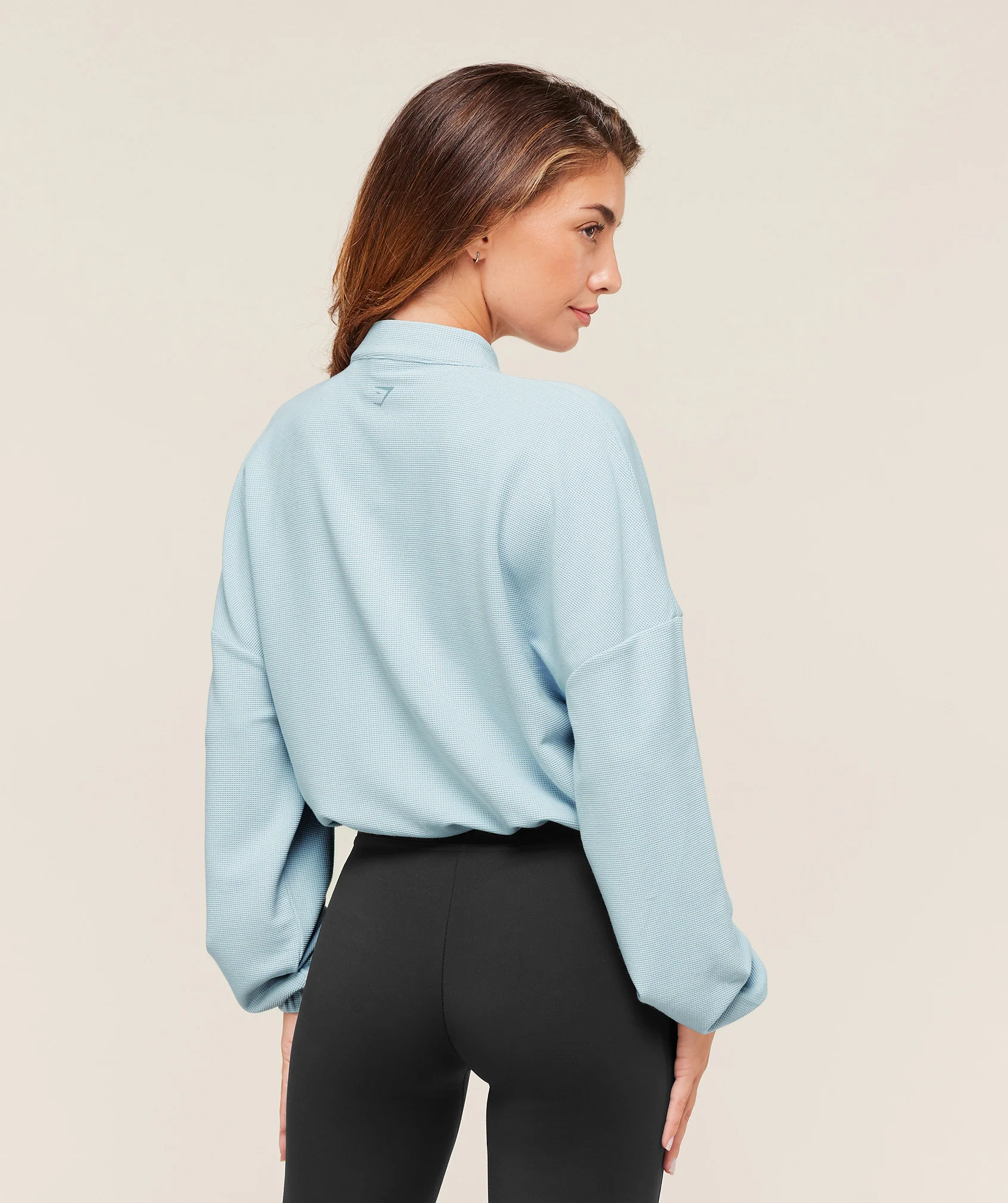 Gymshark Waffle Midi Zip Up Jacket - Smoke Blue - Image 2