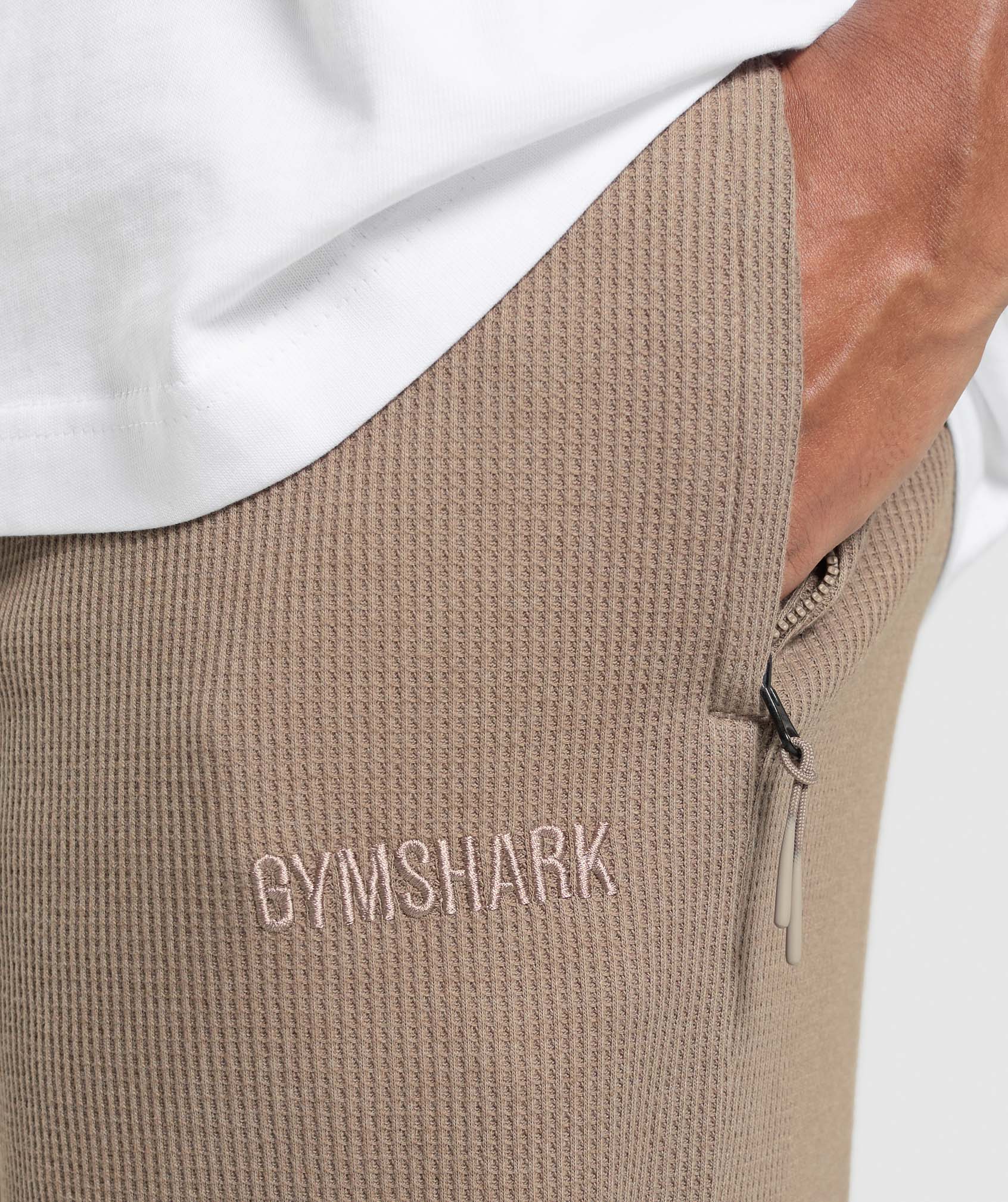 Gymshark Waffle Straight Leg Joggers - Lifestyle Brown - Image 5