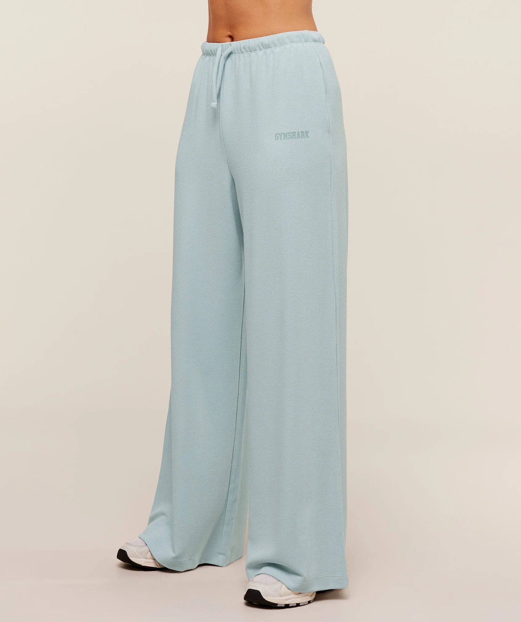 Gymshark Waffle Wide Leg Pants - Smoke Blue - Image 4