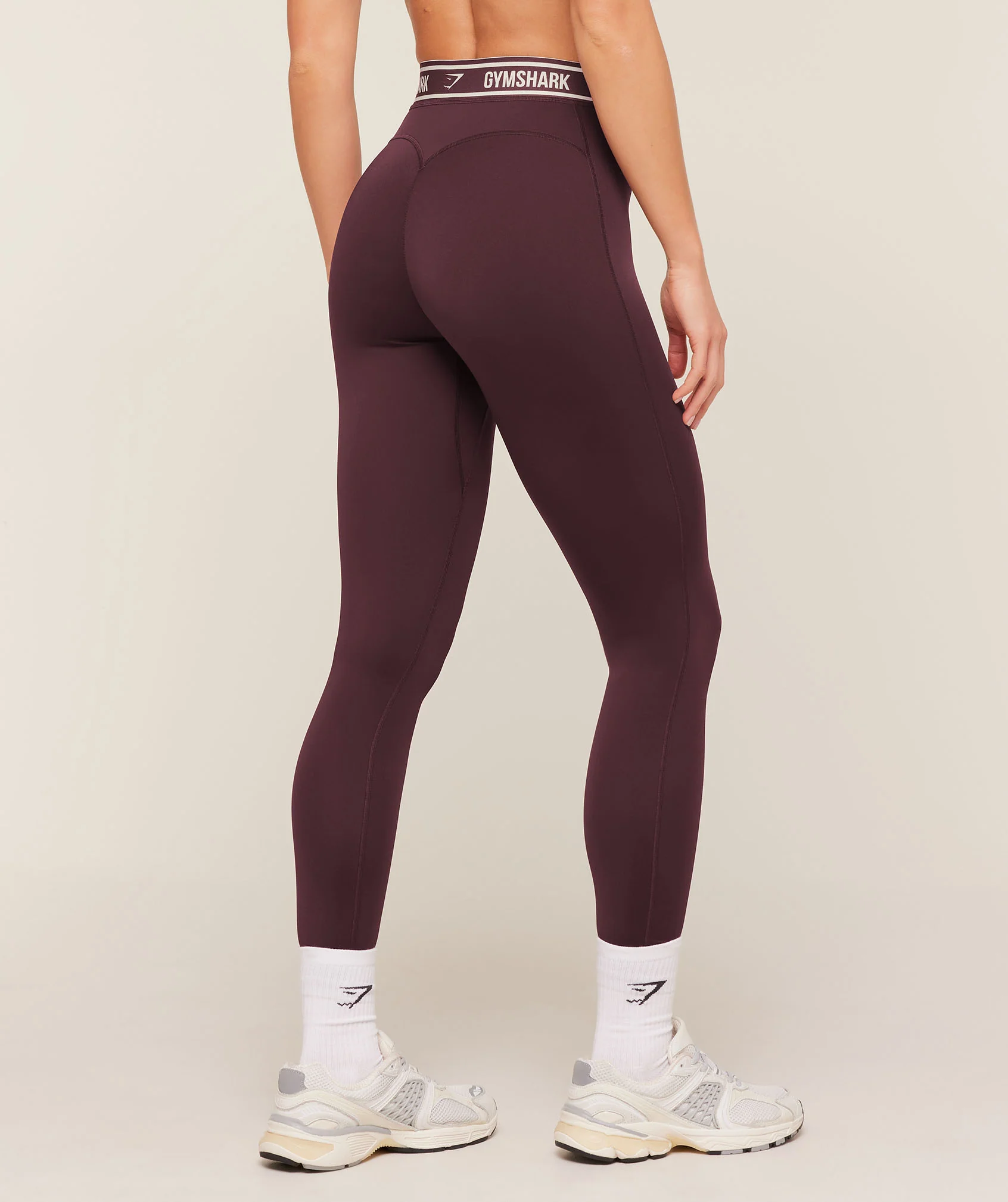 Gymshark Waistband Logo Leggings - Cherry Purple - Image 2