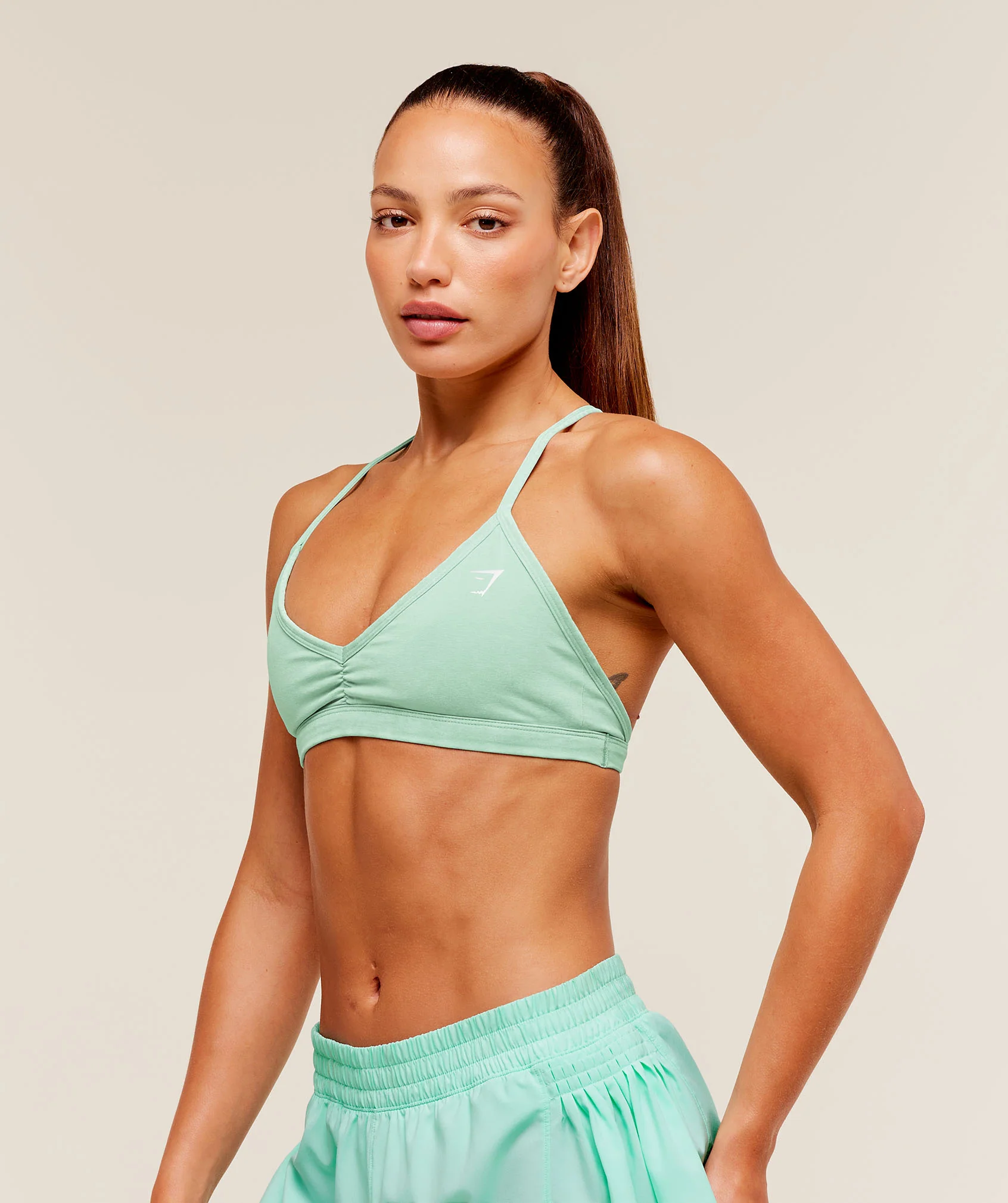 Gymshark Washed Minimal Sports Bra - Pop Turquoise/Wash - Image 3