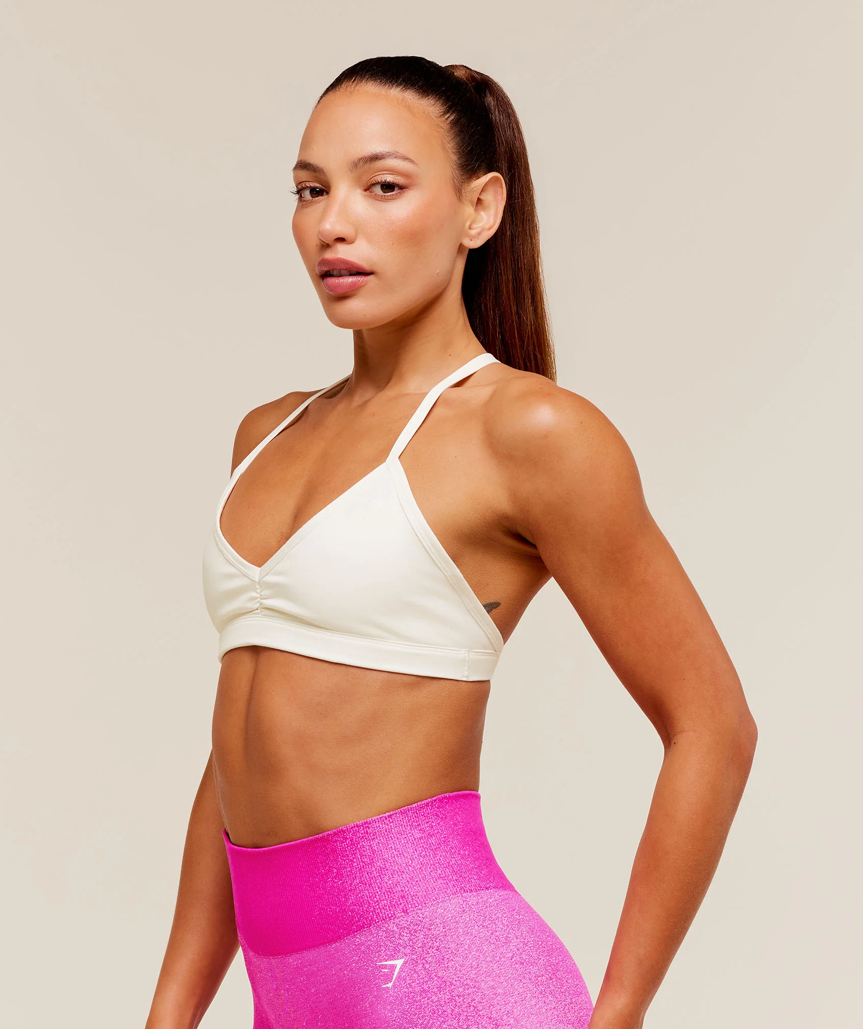 Gymshark Washed Minimal Sports Bra - Soft White/Wash - Image 3