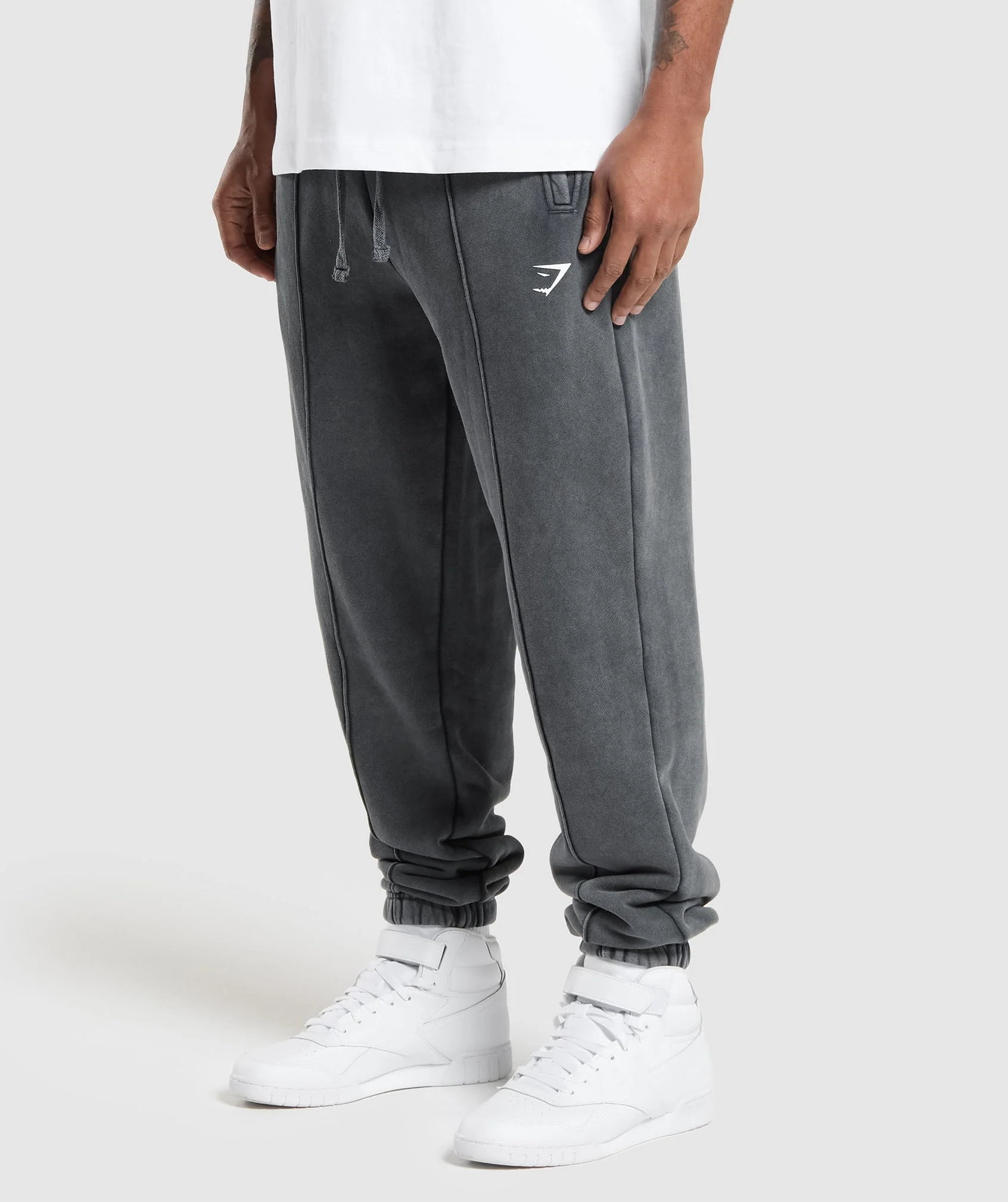 Gymshark Washed Pintuck Joggers - Black - Image 3