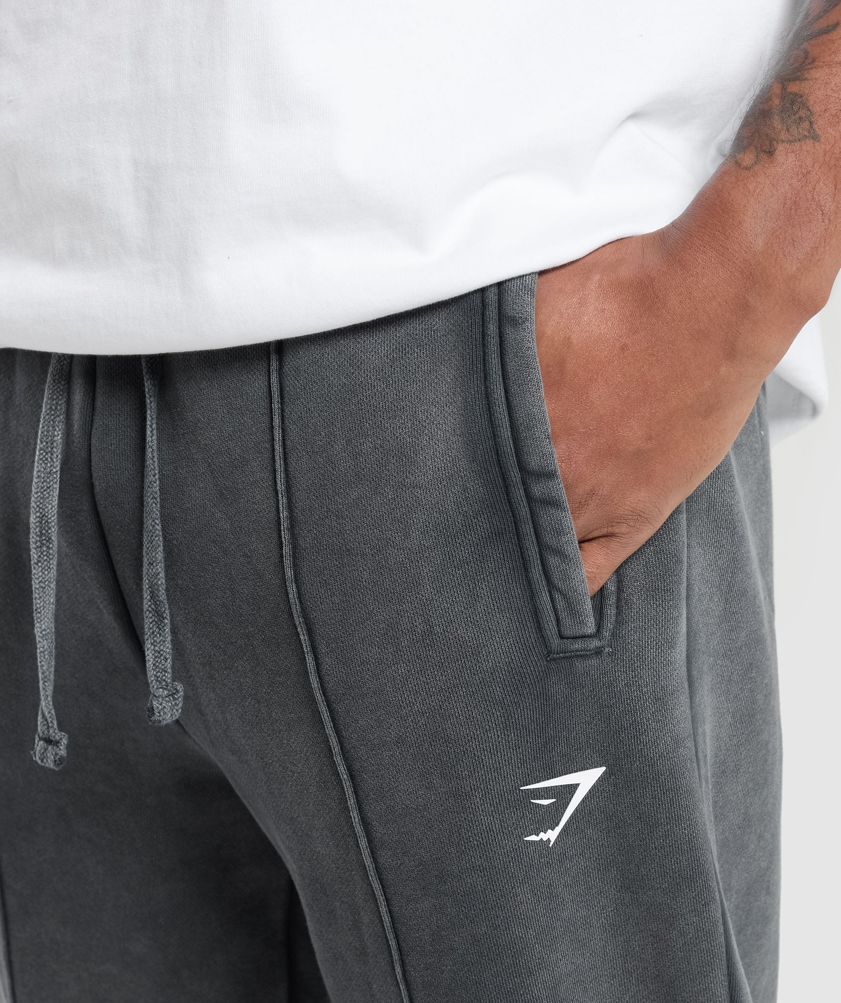 Gymshark Washed Pintuck Joggers - Black - Image 5