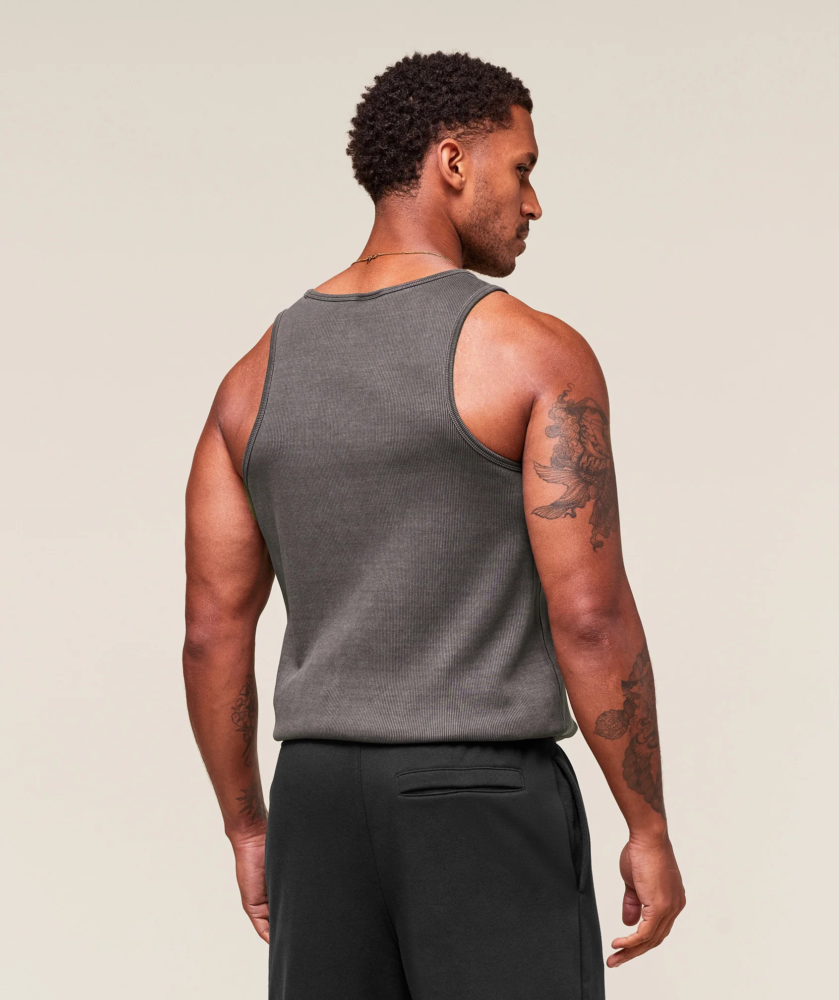 Gymshark Washed Premium Ribbed Tank - Onyx Grey - Image 2