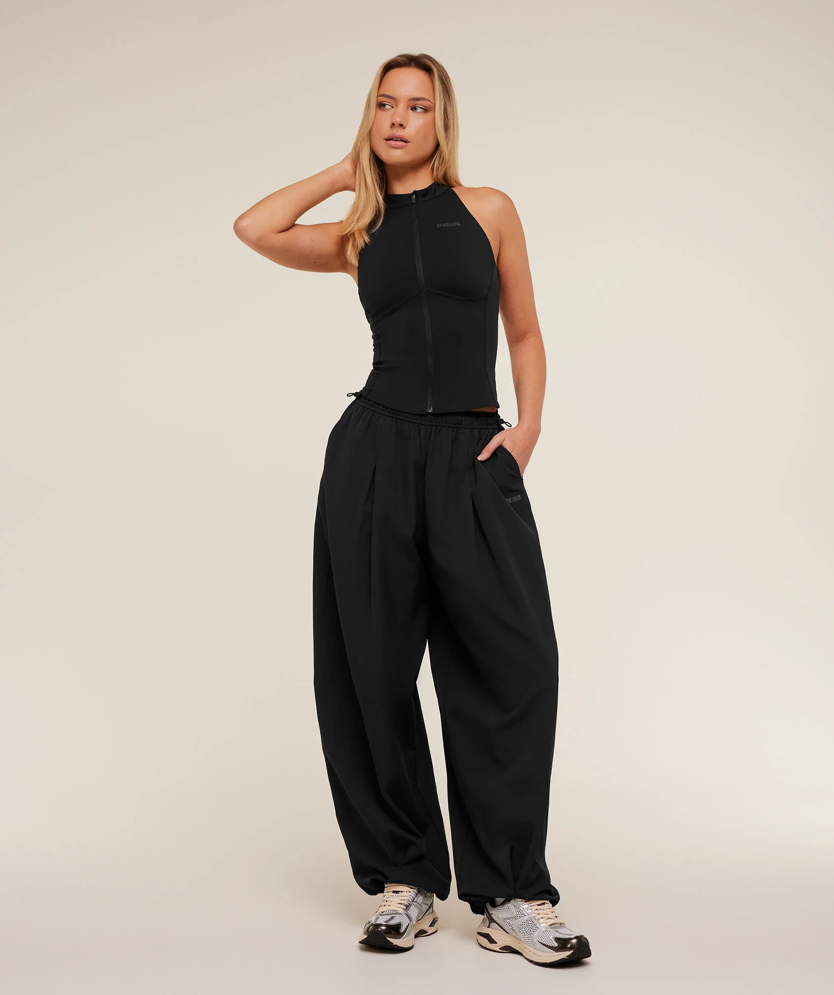 Gymshark Weekend Lifestyle Zip Up Racer Tank - GS Black - Image 4