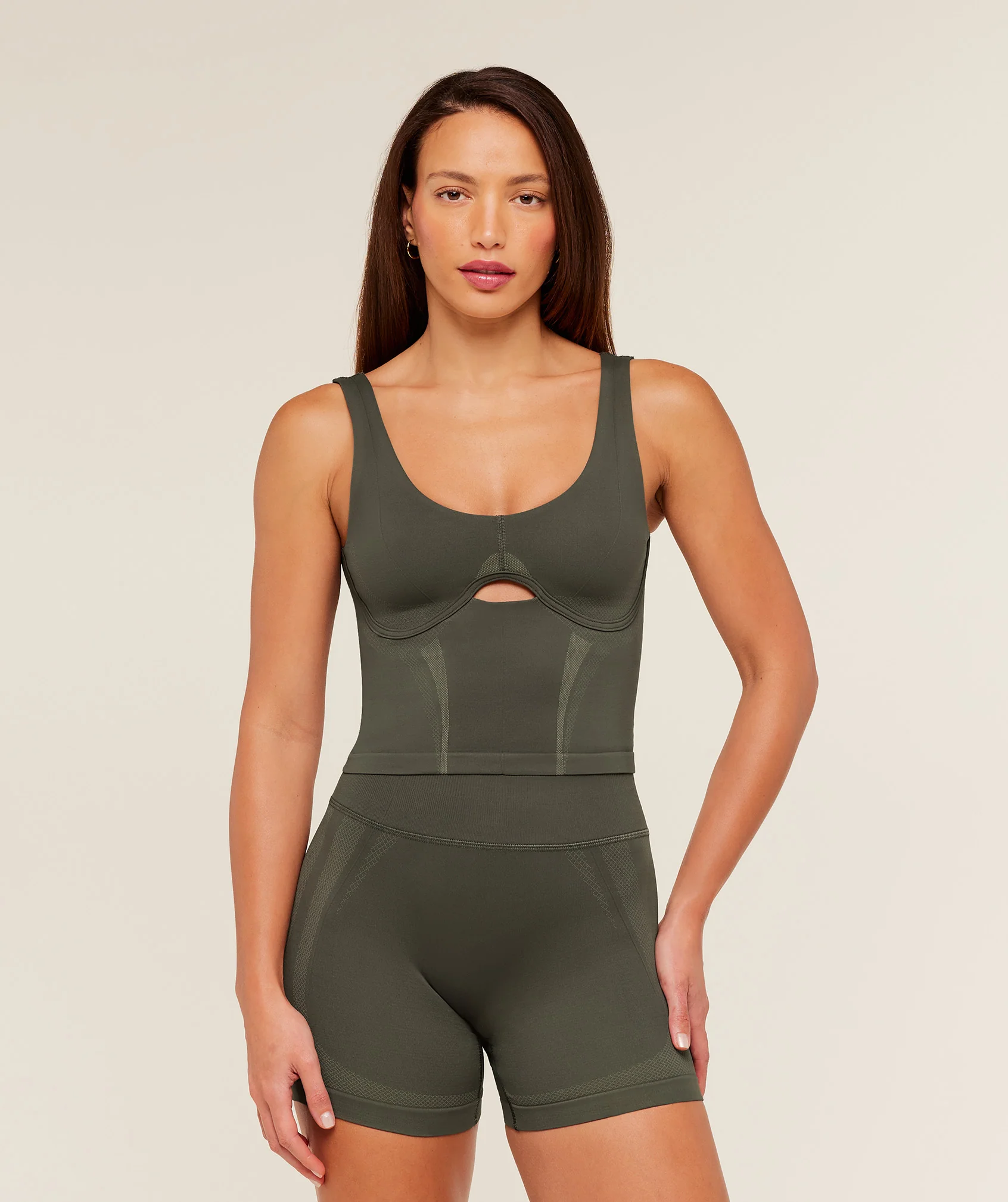 Gymshark Weekend Seamless Tank Top - Strength Green / Grounded Green