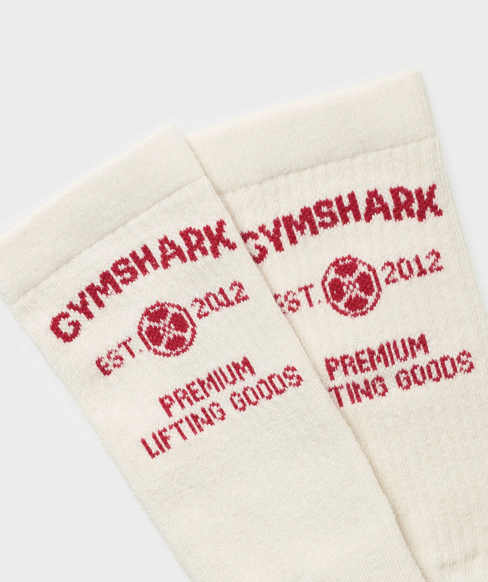 Gymshark Weight Plate Crew Socks Single - Oat White - Image 2