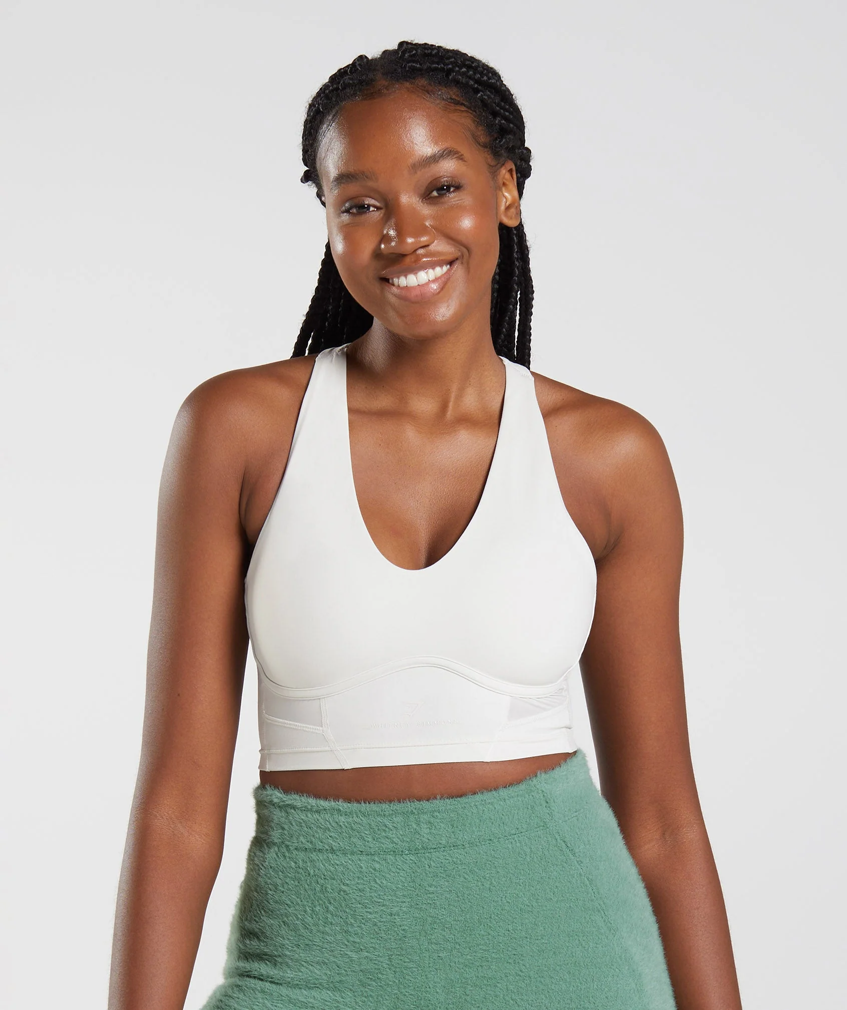 Gymshark Whitney Longline Bra - Skylight White - Image 2