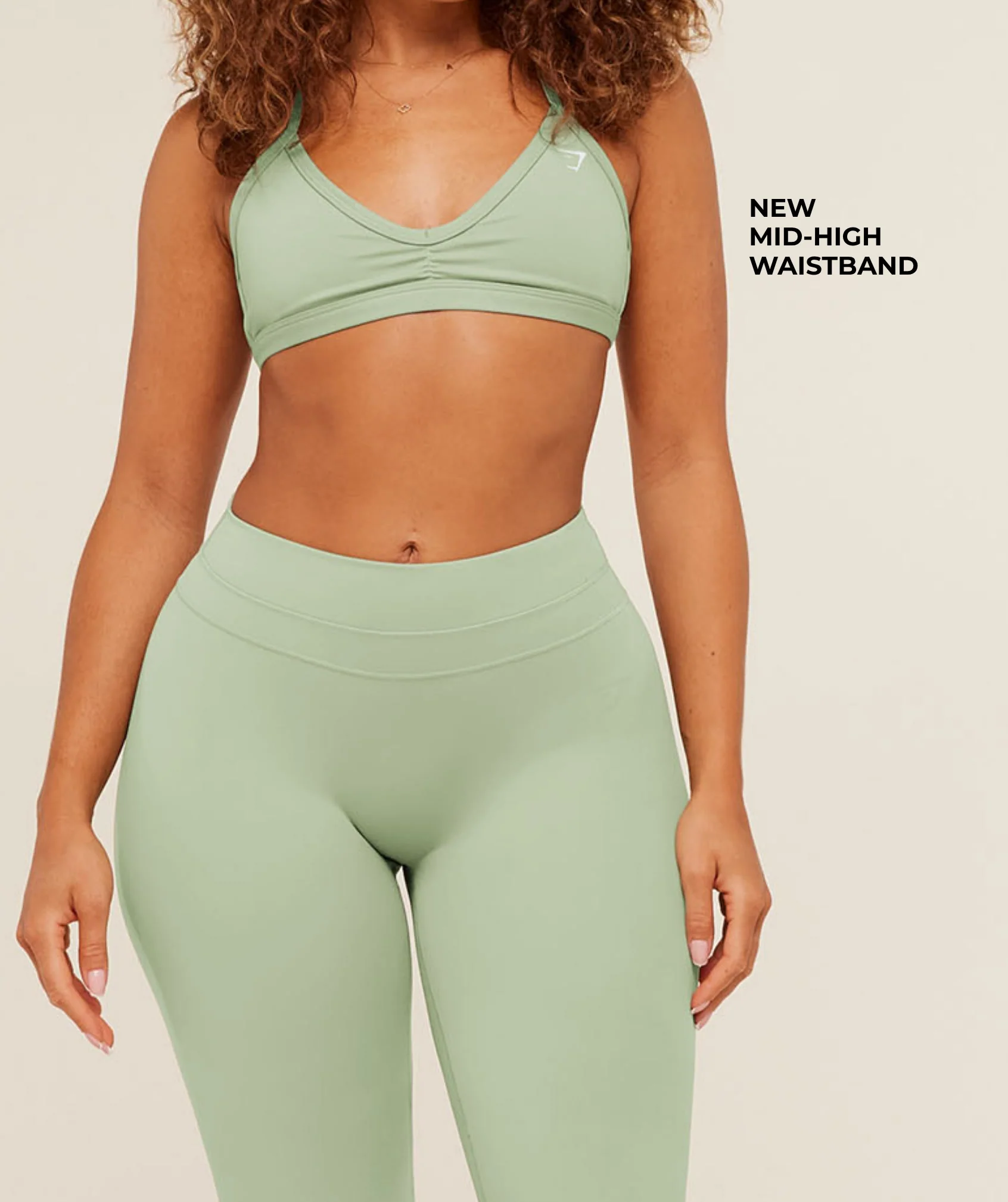 Gymshark Whitney Mid-High Rise Leggings - Haze Green - Image 3