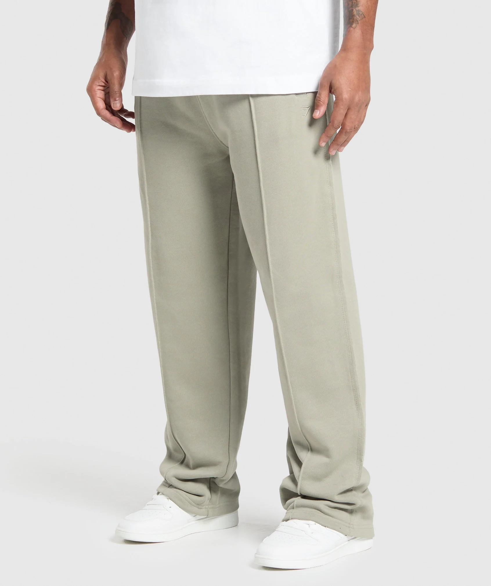 Gymshark Wide Leg Pants - Chalk Green - Image 4