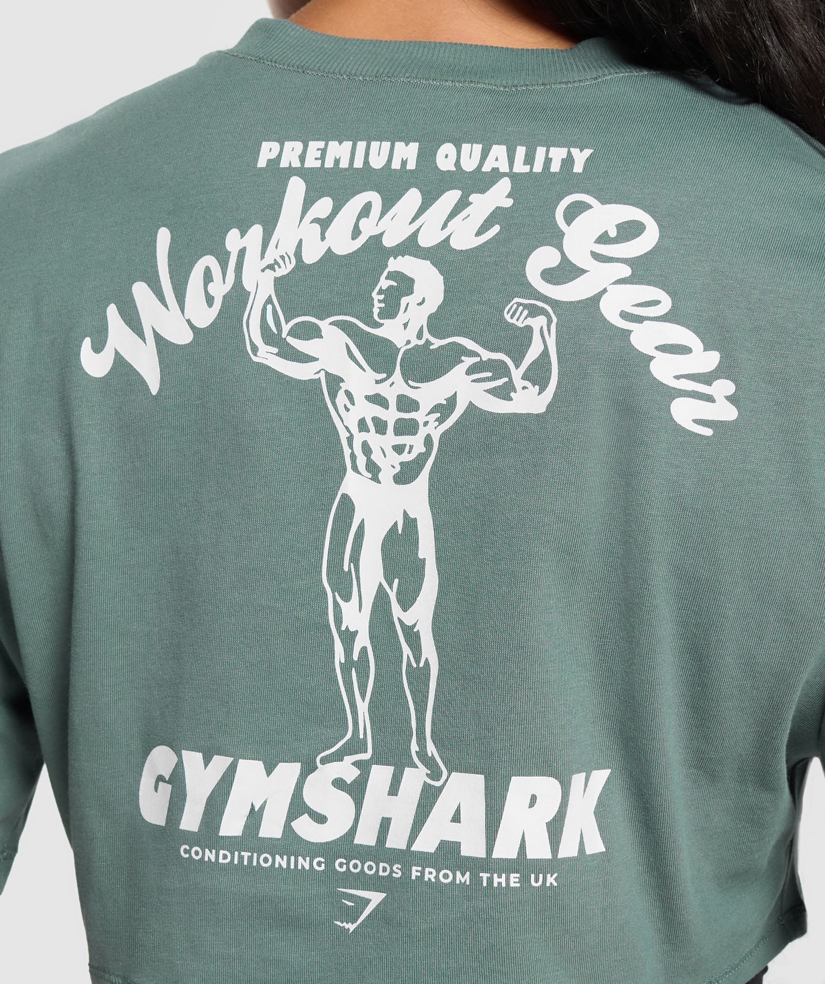 Gymshark Workout Gear Crop Top - Cargo Teal - Image 6