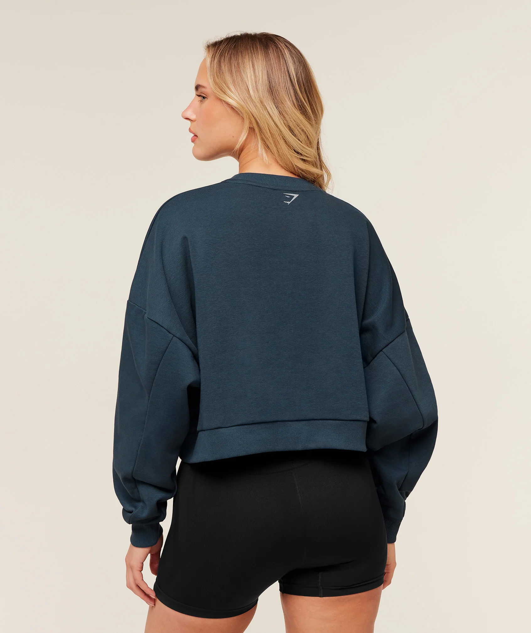 Gymshark Worn Crest Graphic Sweatshirt - GS Stealth Blue - Image 2