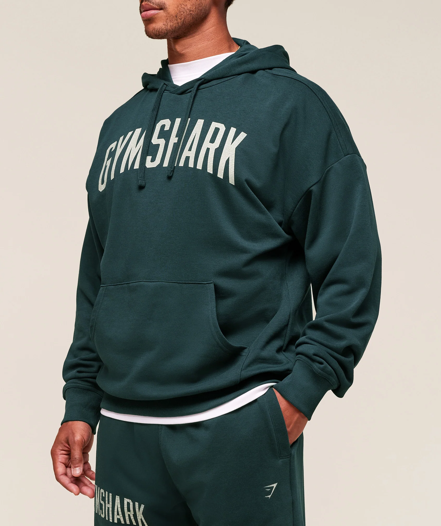 Gymshark Worn Graphic Hoodie - Deep Petrol Blue - Image 3