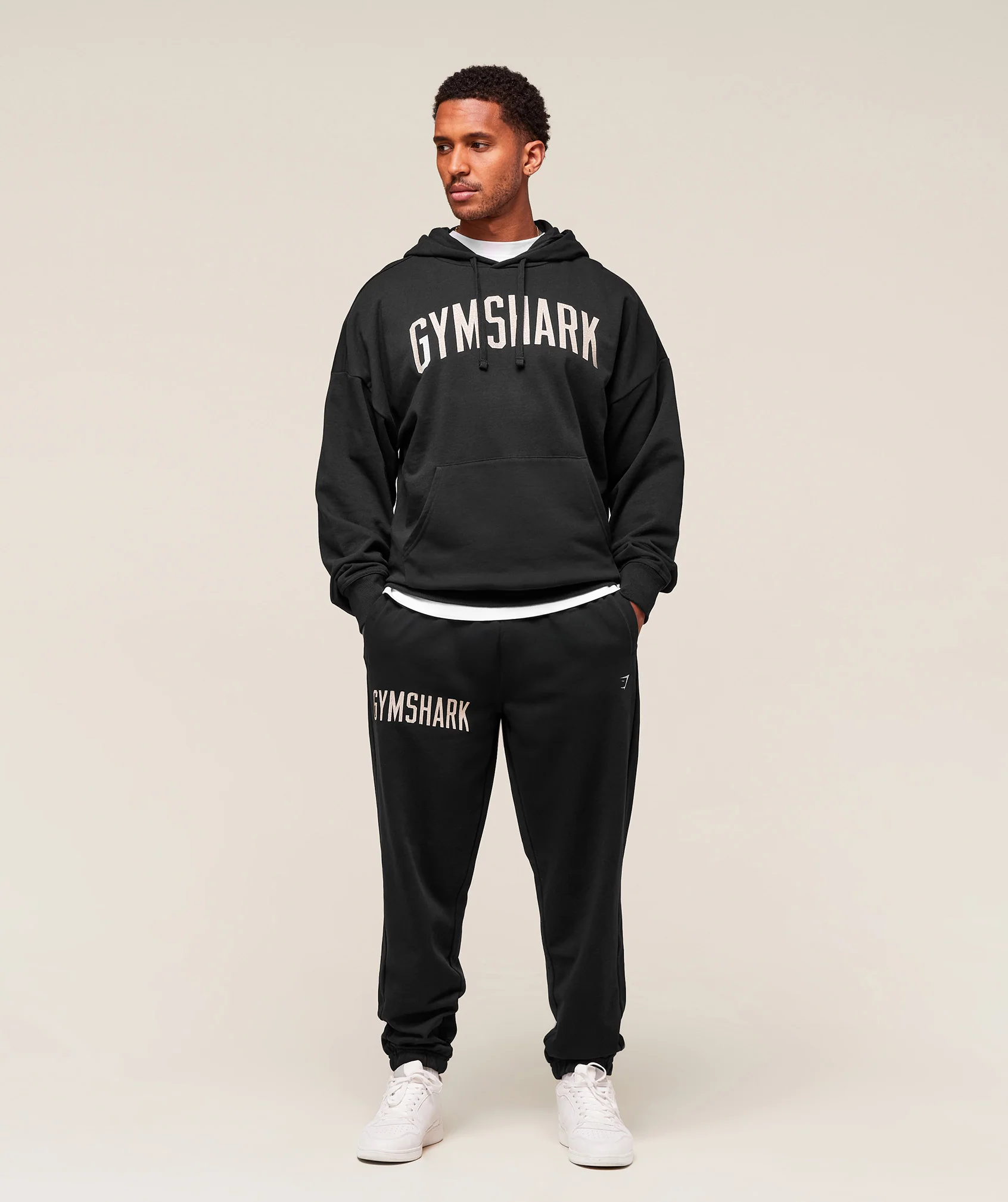 Gymshark Worn Graphic Joggers - Black - Image 7