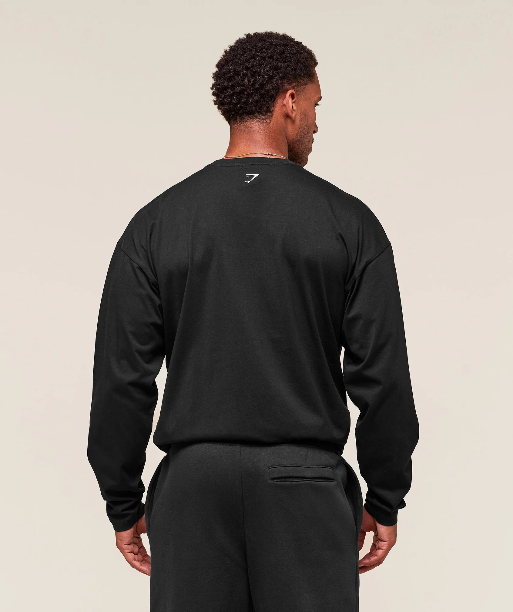 Gymshark Worn Graphic Long Sleeve T-Shirt - Black - Image 2