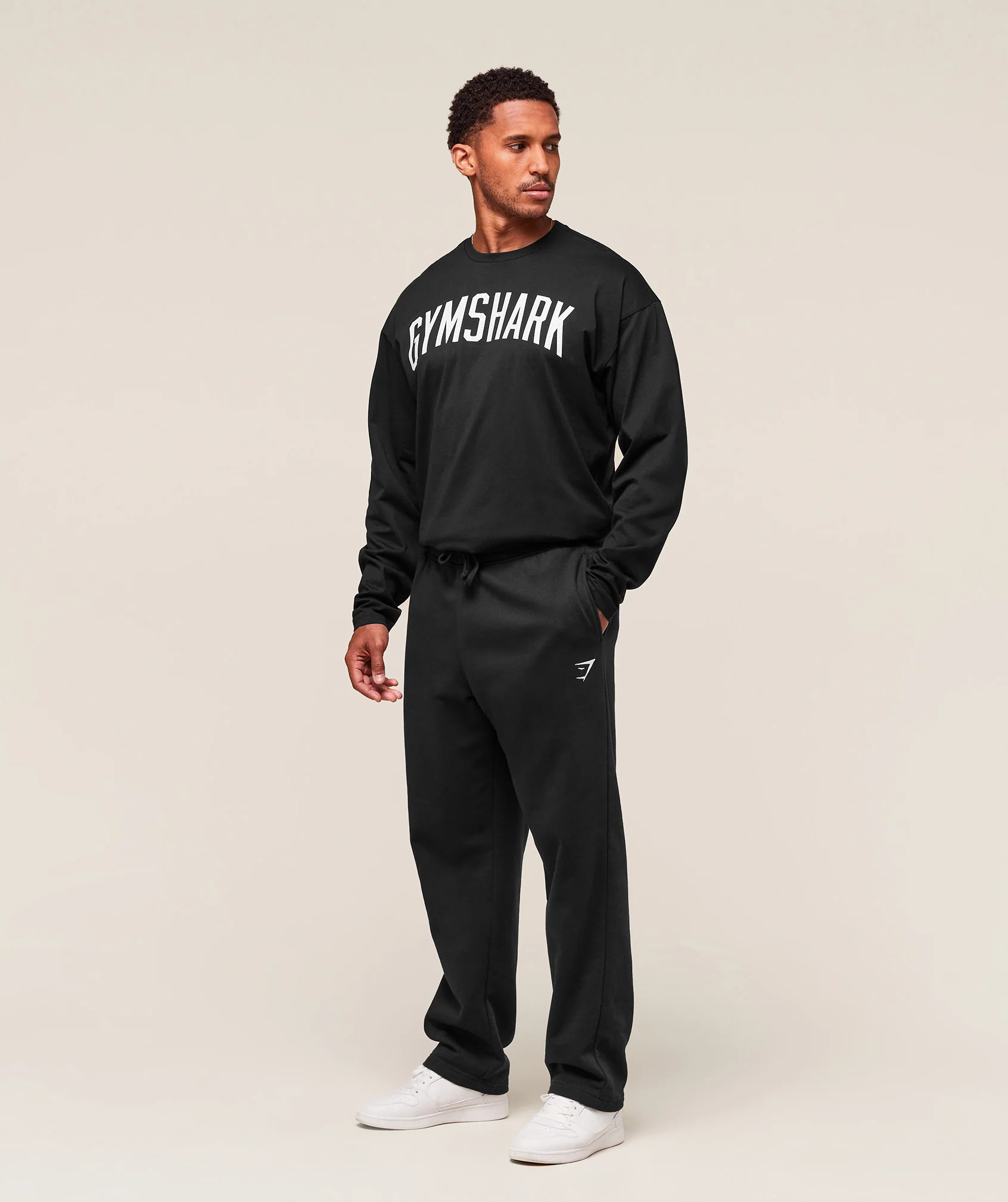 Gymshark Worn Graphic Long Sleeve T-Shirt - Black - Image 6