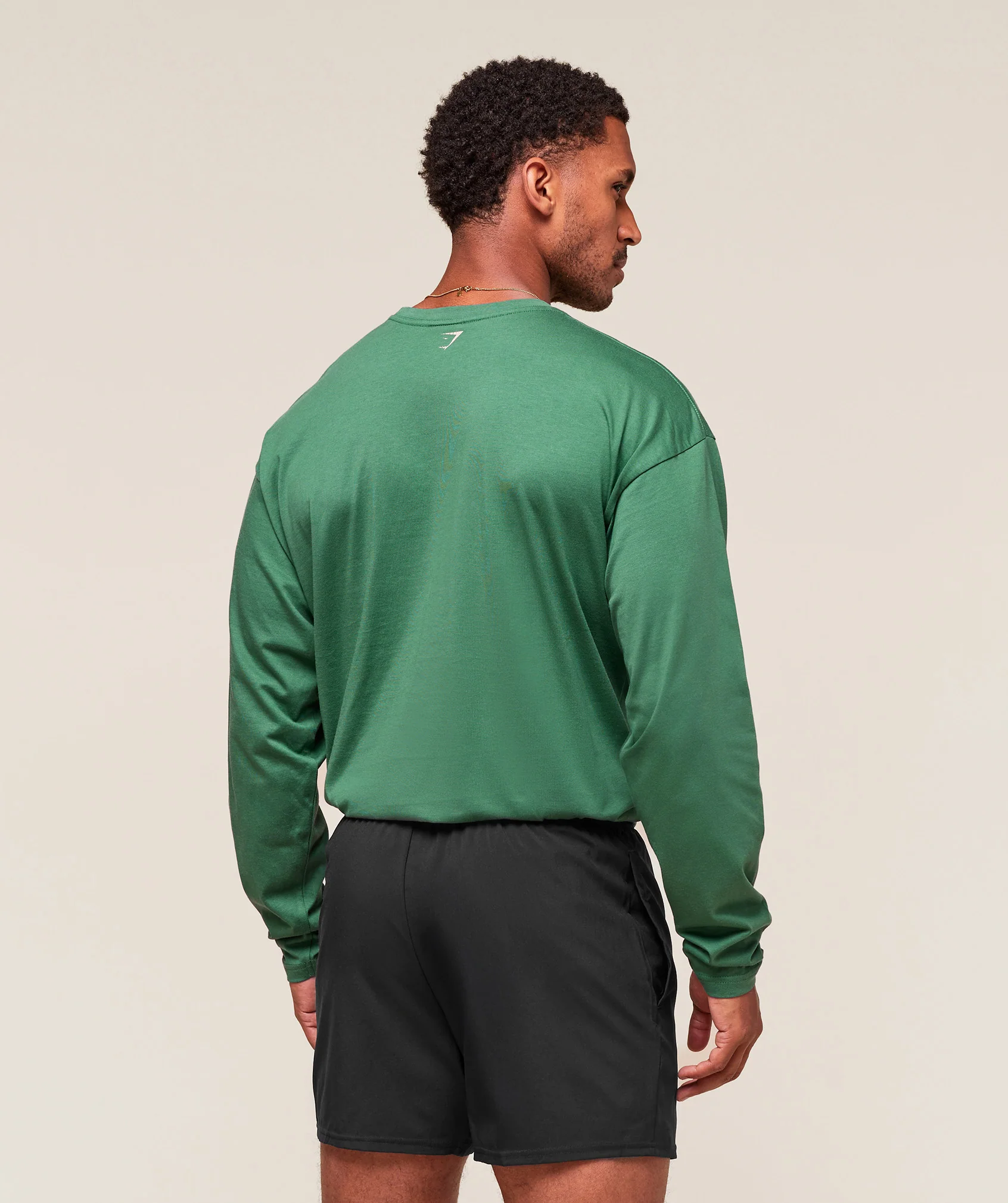 Gymshark Worn Graphic Long Sleeve T-Shirt - Lift Green - Image 2