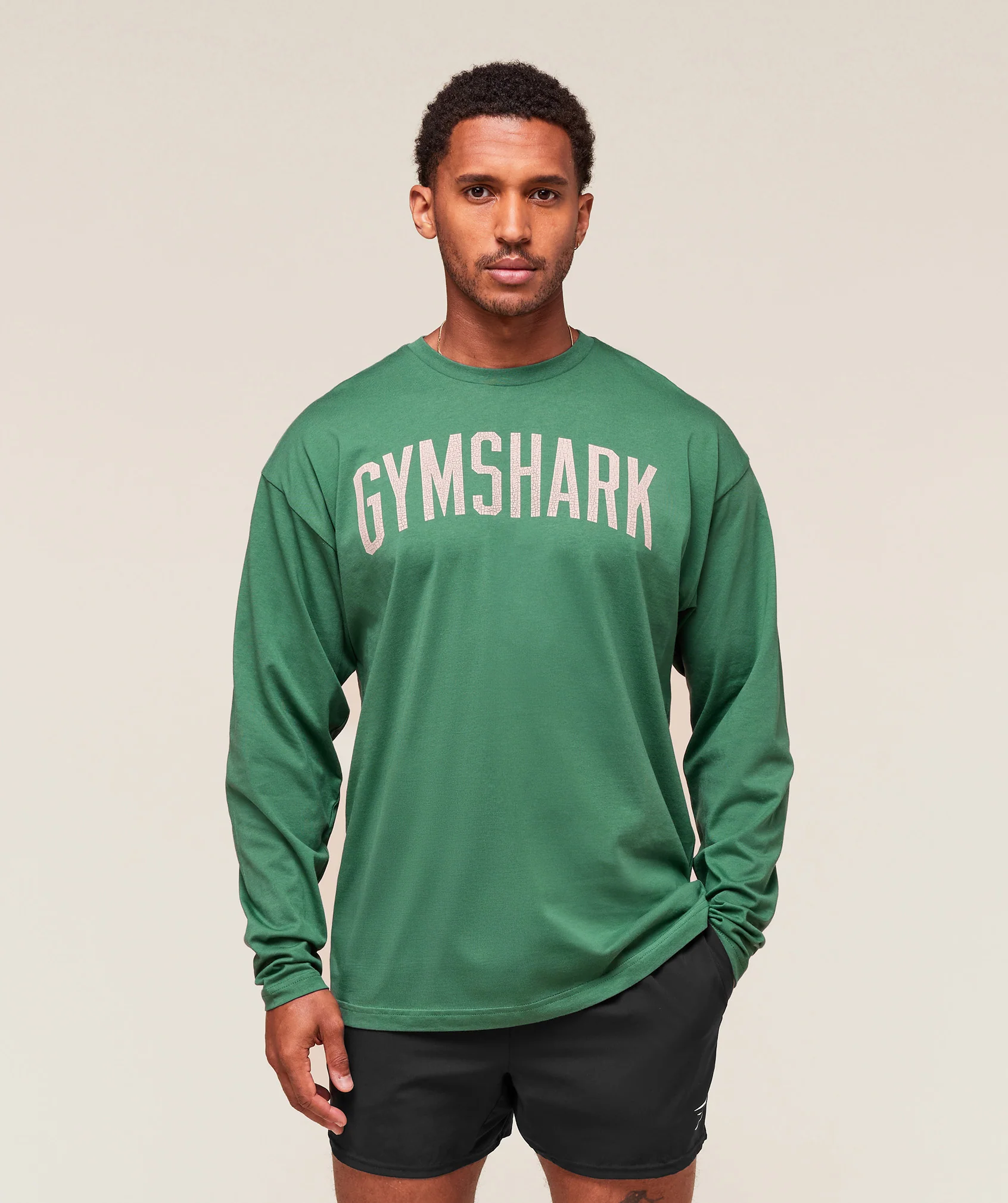 Gymshark Worn Graphic Long Sleeve T-Shirt - Lift Green - Image 3