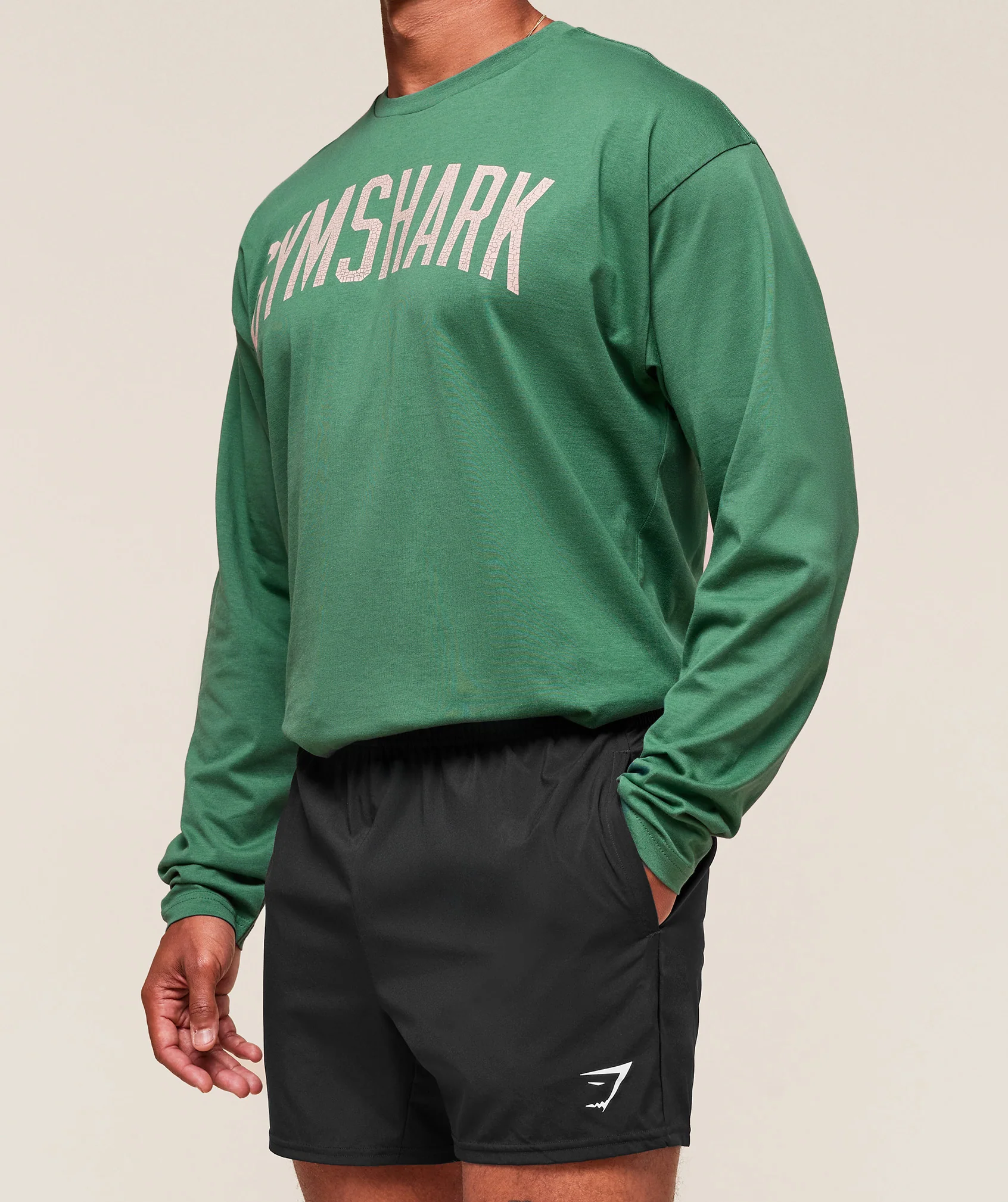 Gymshark Worn Graphic Long Sleeve T-Shirt - Lift Green - Image 4