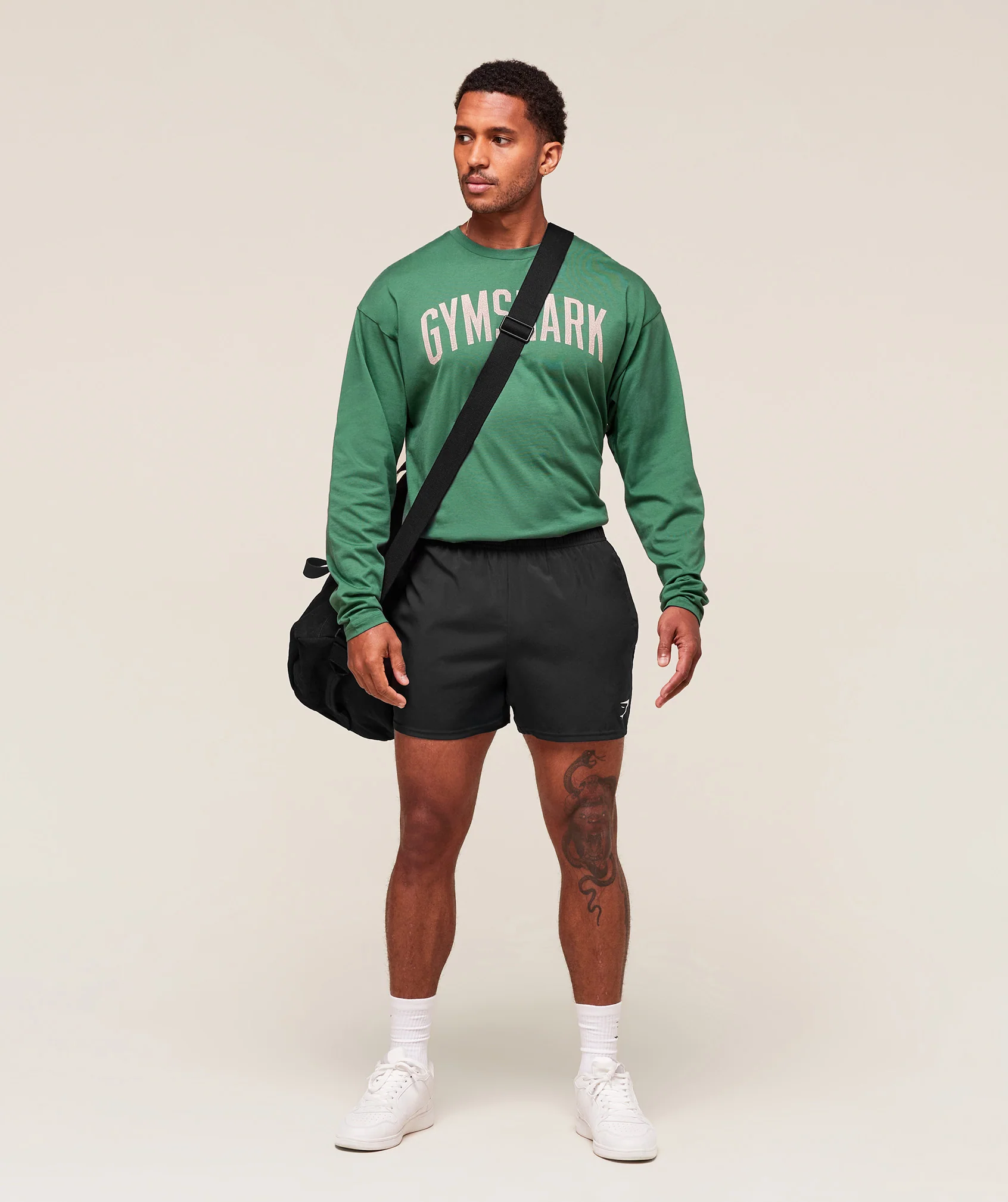 Gymshark Worn Graphic Long Sleeve T-Shirt - Lift Green - Image 6