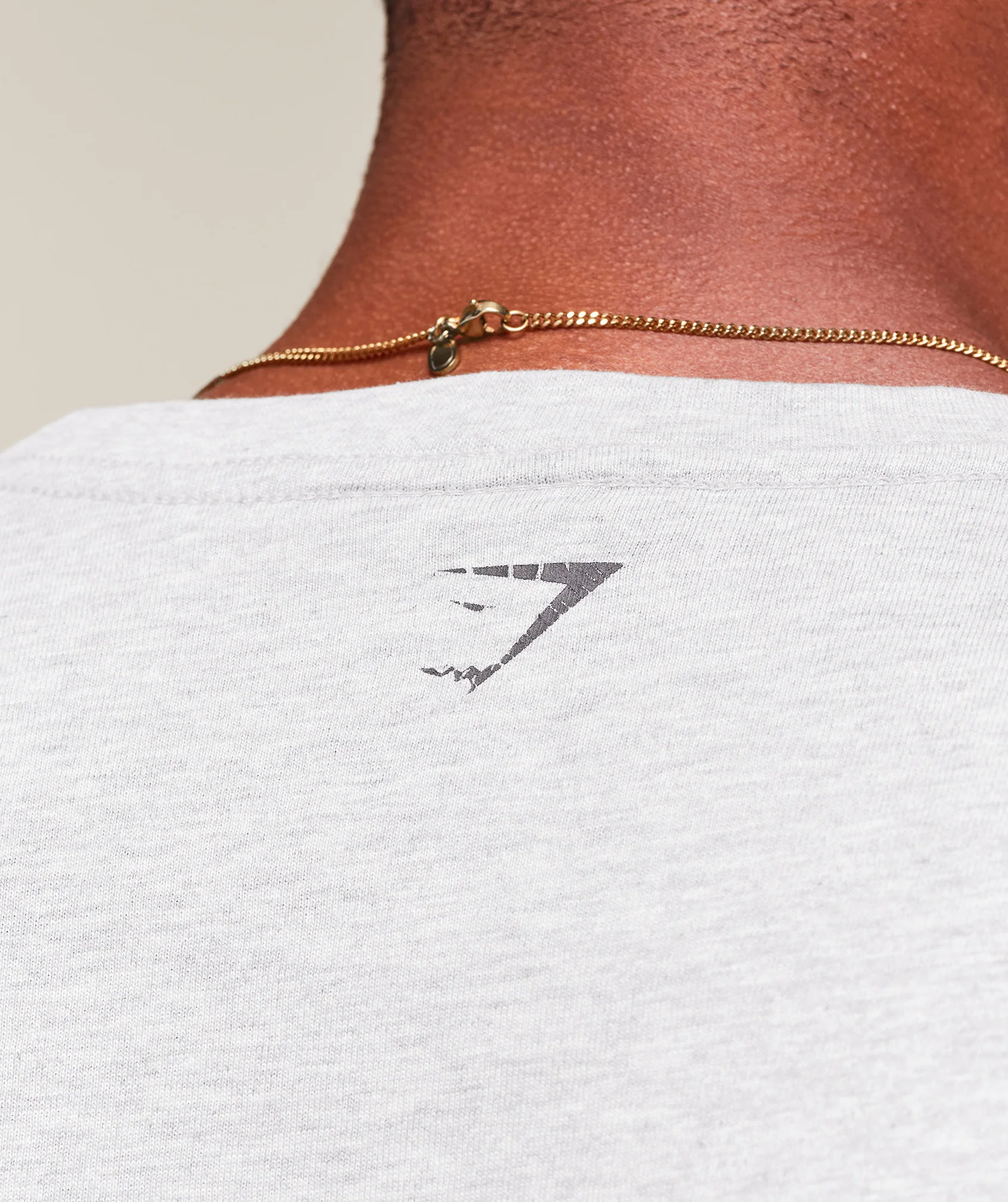 Gymshark Worn Graphic Long Sleeve T-Shirt - Light Grey Core Marl - Image 5