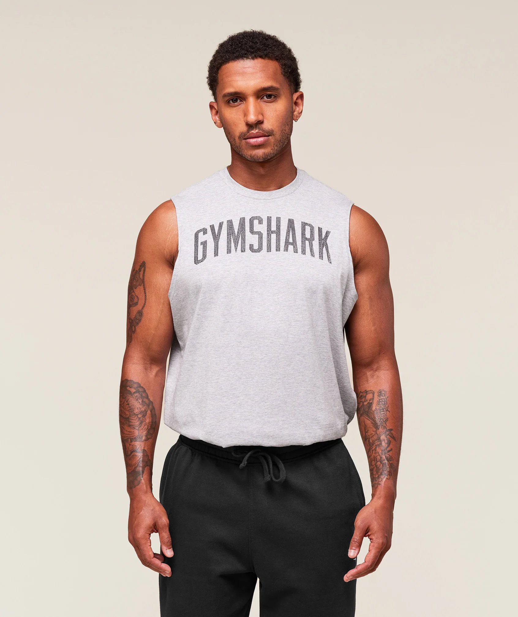 Gymshark Worn Graphic Tank - Light Grey Core Marl