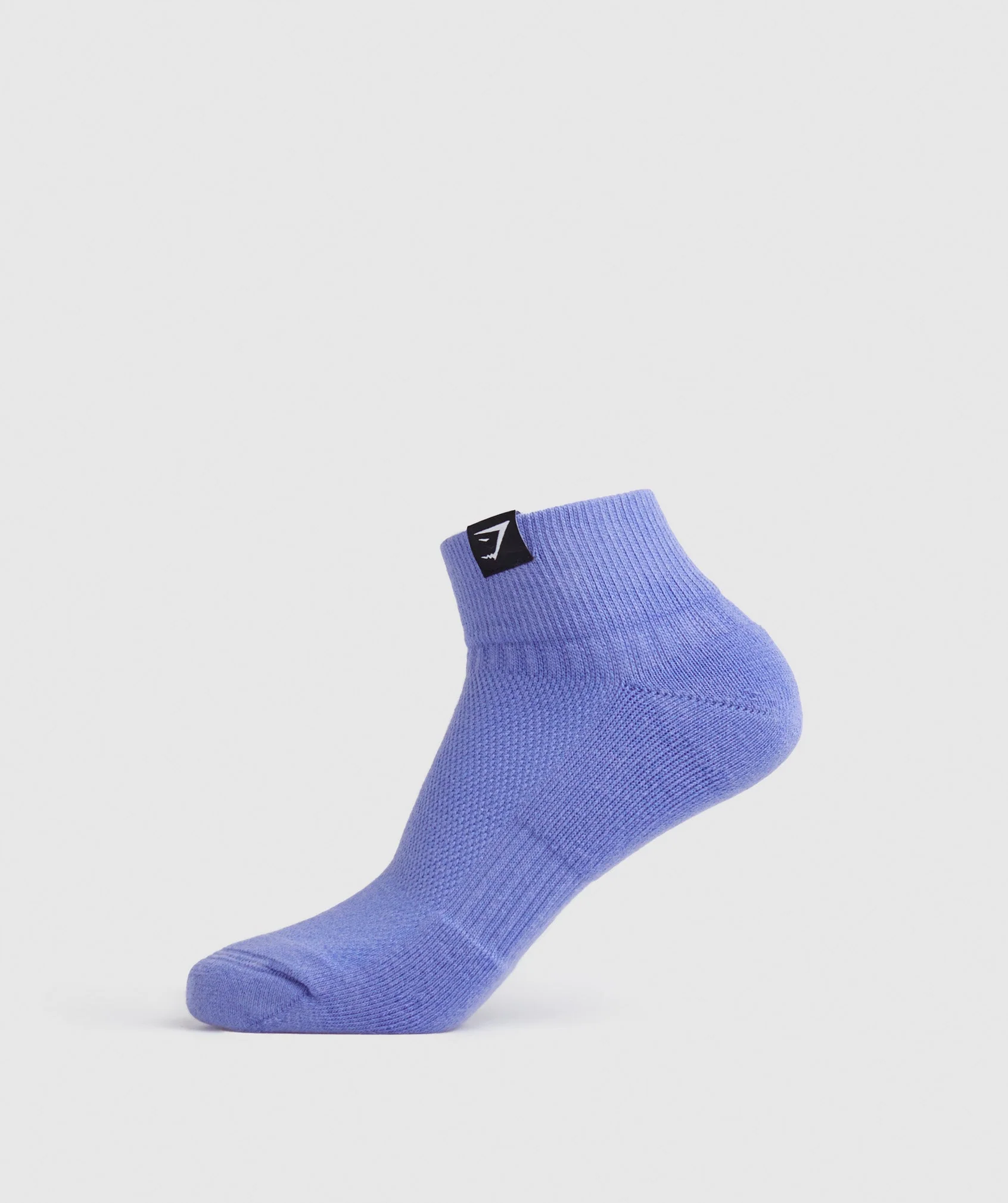 Gymshark Woven Tab Quarter Socks 3pk - Fuchsia/Blue/Grape Blue - Image 4