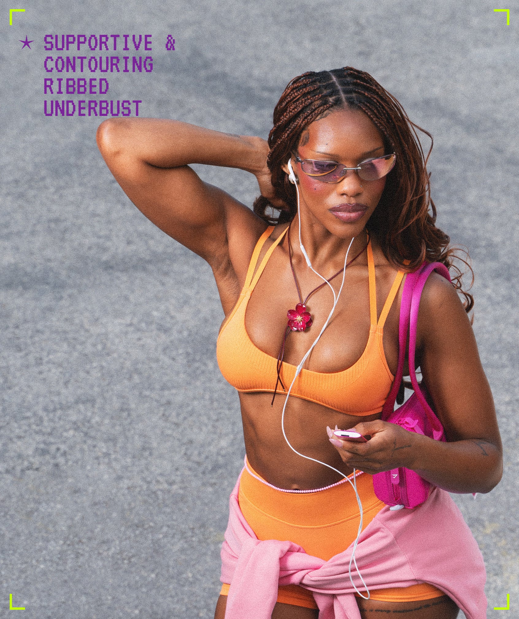 Gymshark x Bratz Light Support Sports Bra - Dayglow Peach - Image 3