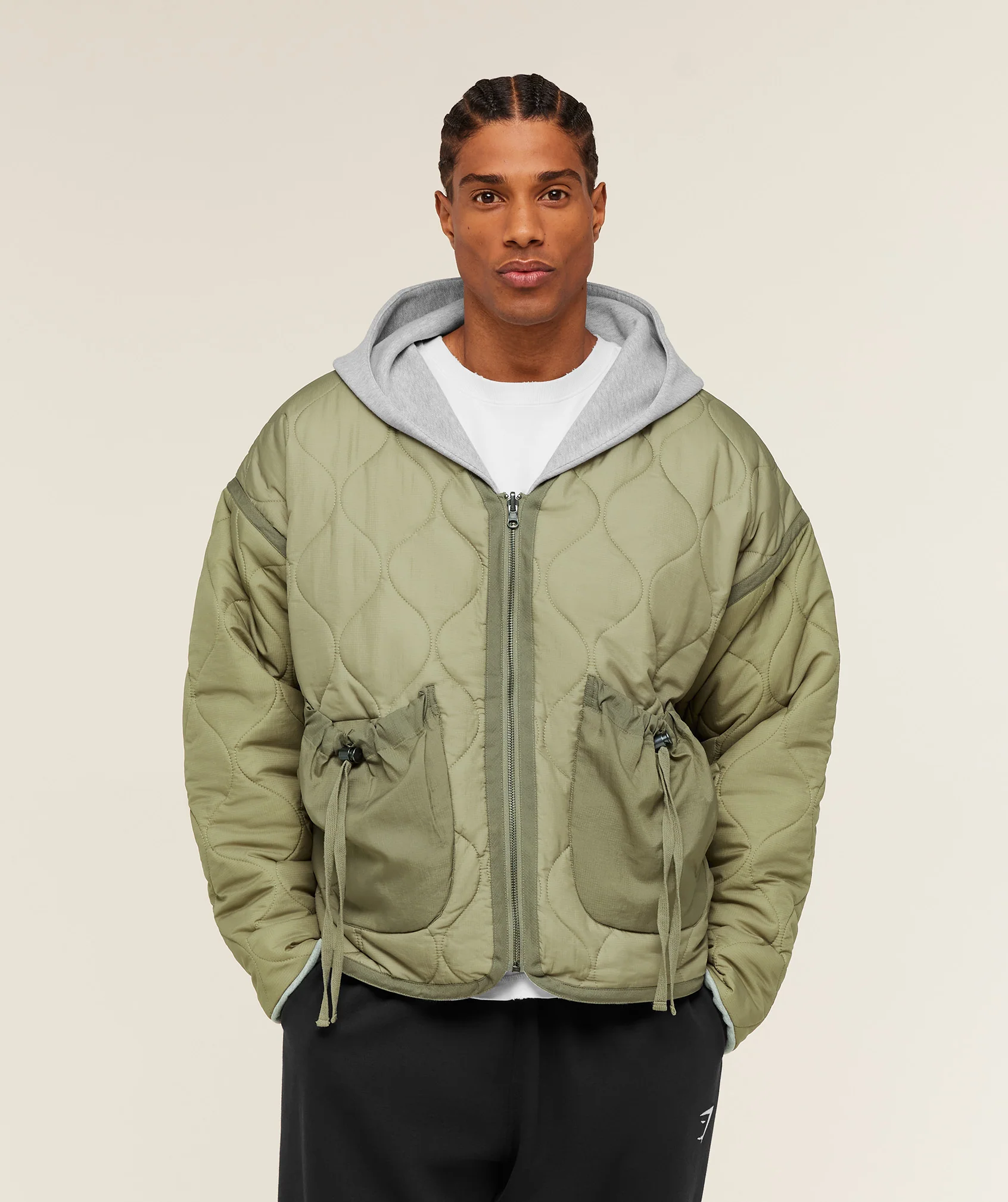 Gymshark x Saalt Studios Jacket - Utility Green/Core Grey Marl