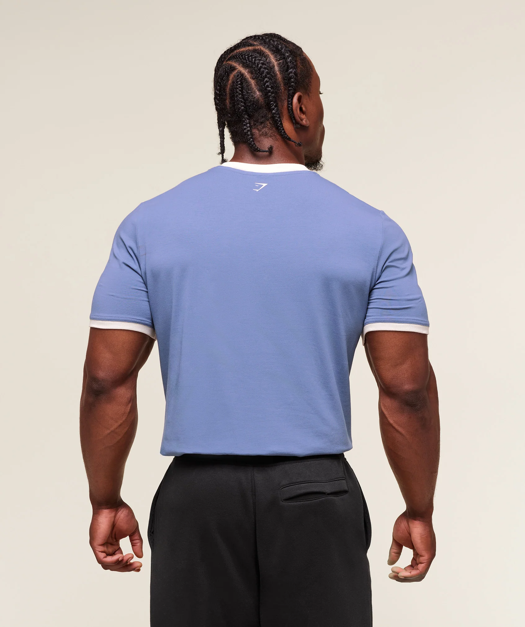Gymshark XXL Strength Dept Ringer T-Shirt - Worn Blue - Image 2
