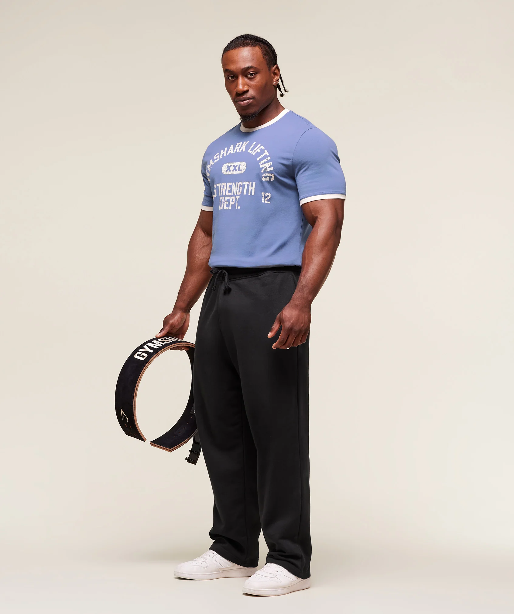 Gymshark XXL Strength Dept Ringer T-Shirt - Worn Blue - Image 6