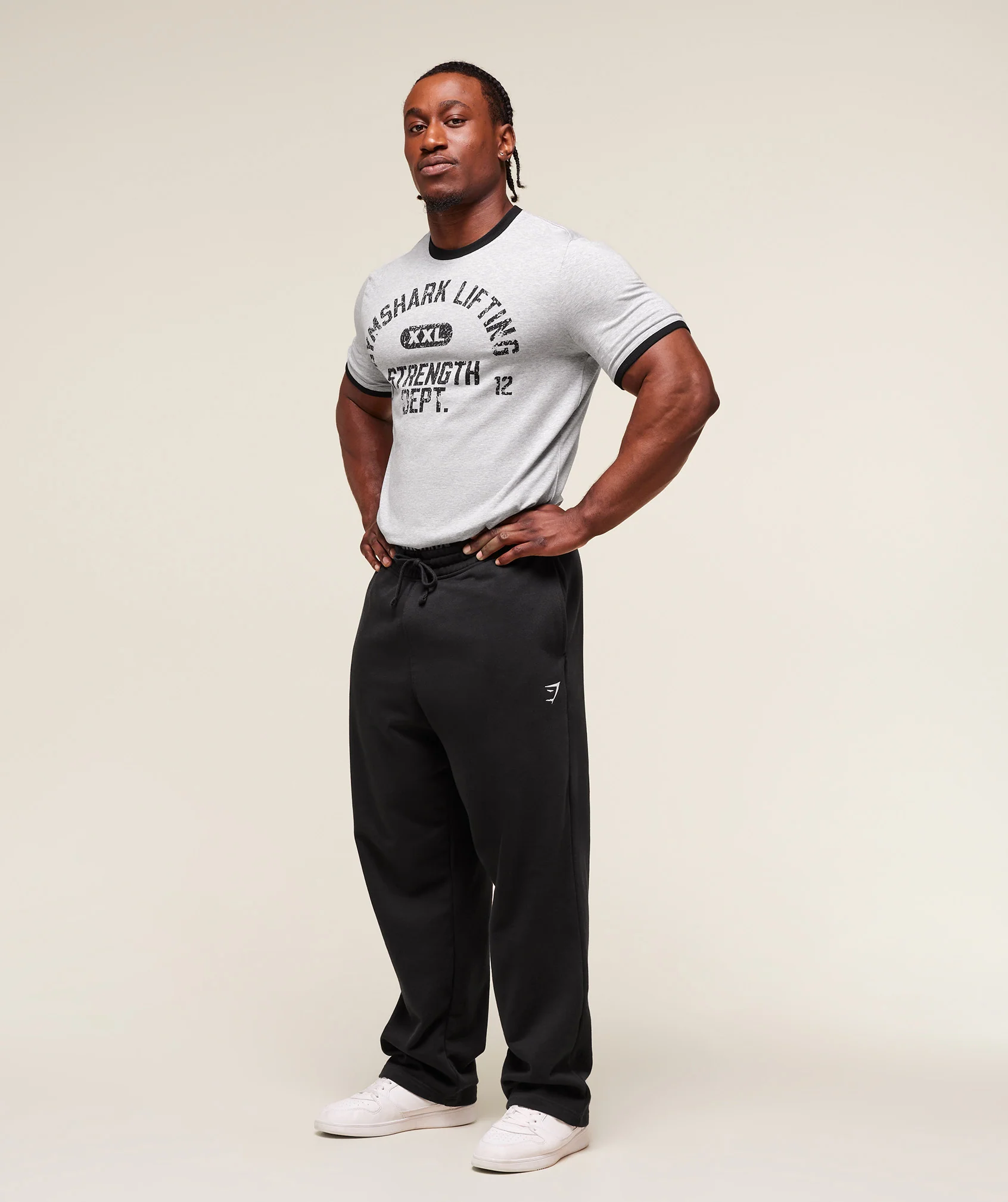 Gymshark XXL Strength Dept Ringer T-Shirt - Light Grey Core Marl - Image 6